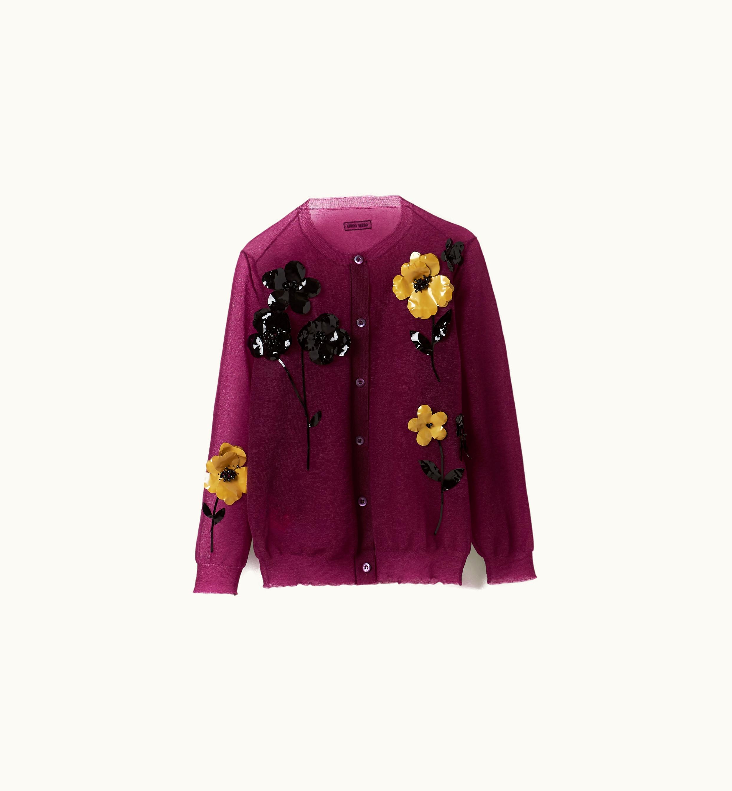 Miu Miu Miu Miu Nylon Cardigan Mauve