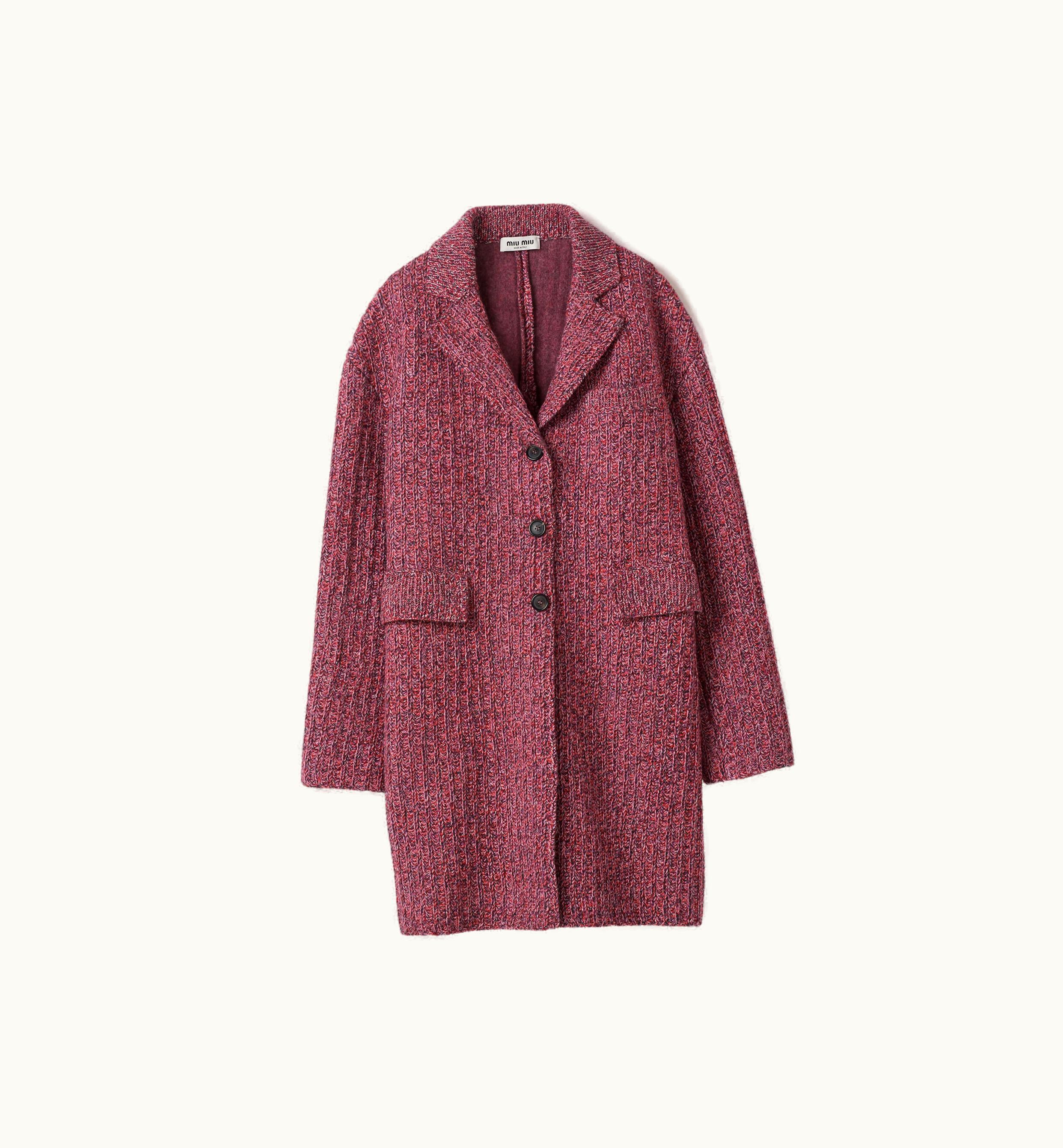 Miu Miu Miu Miu Wool And Cotton Coat Mauve
