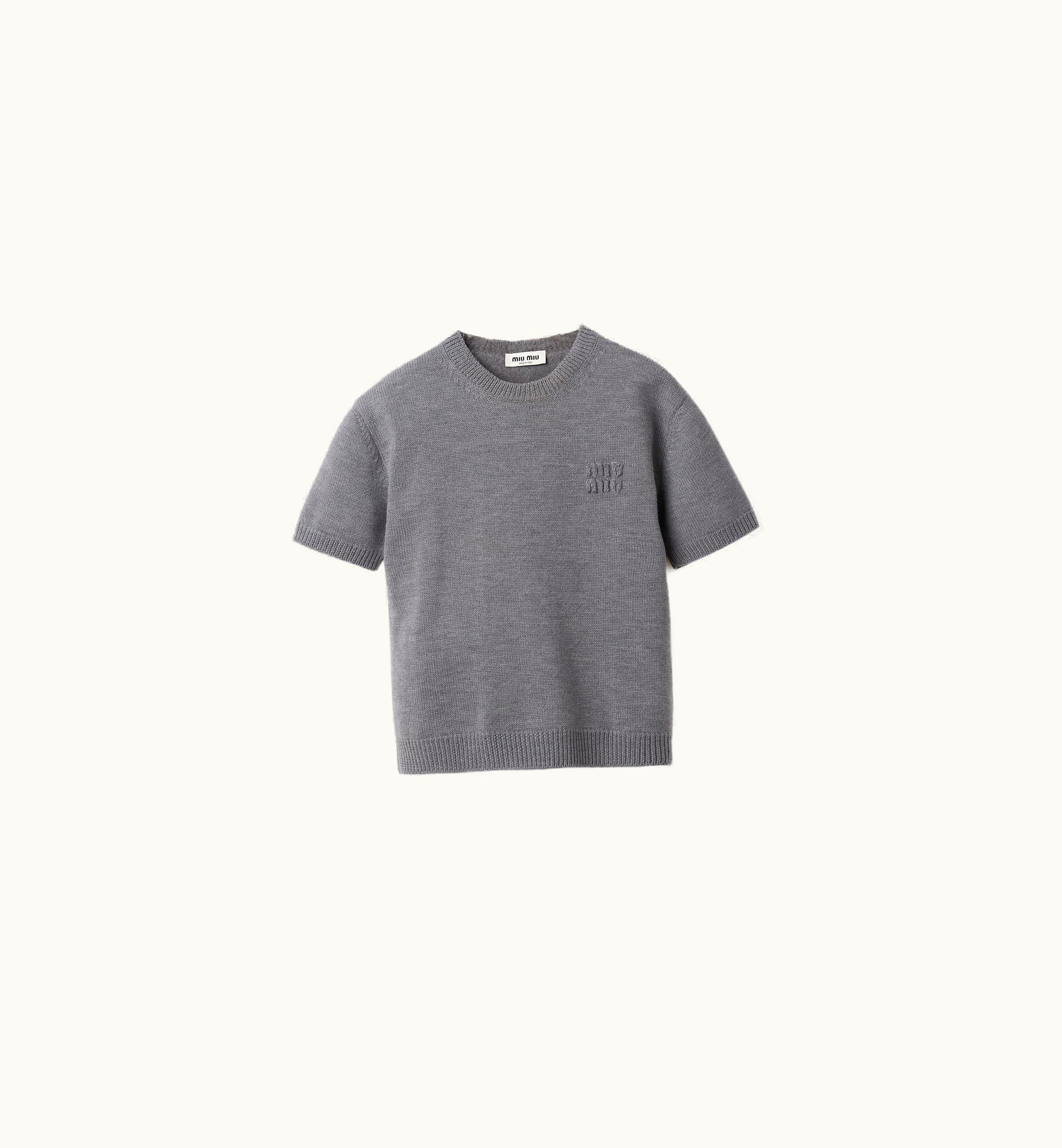 Miu Miu Miu Miu Wool And Nylon Sweater Grey