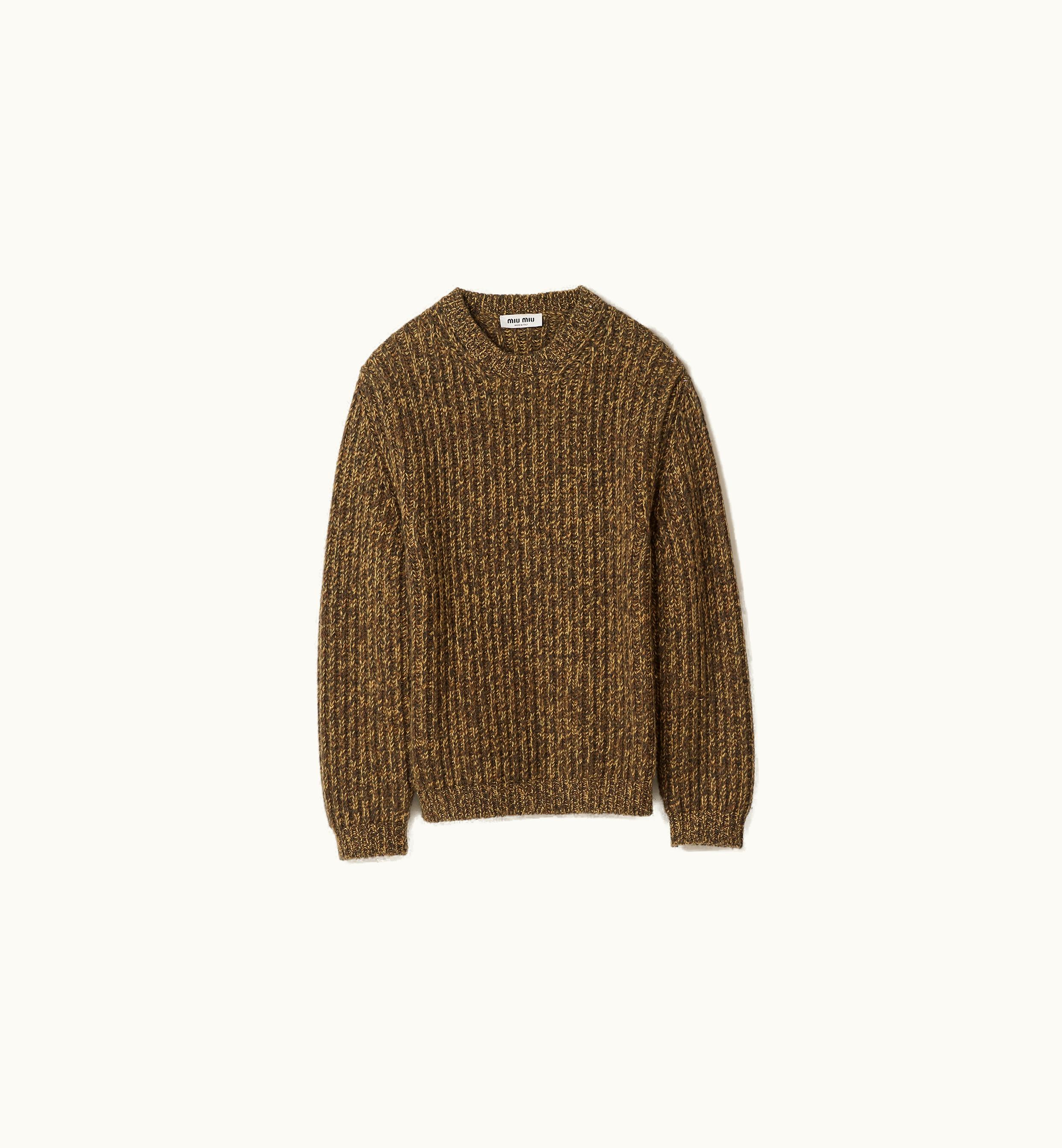 Miu Miu Miu Miu Wool And Cashmere Sweater Olive Green