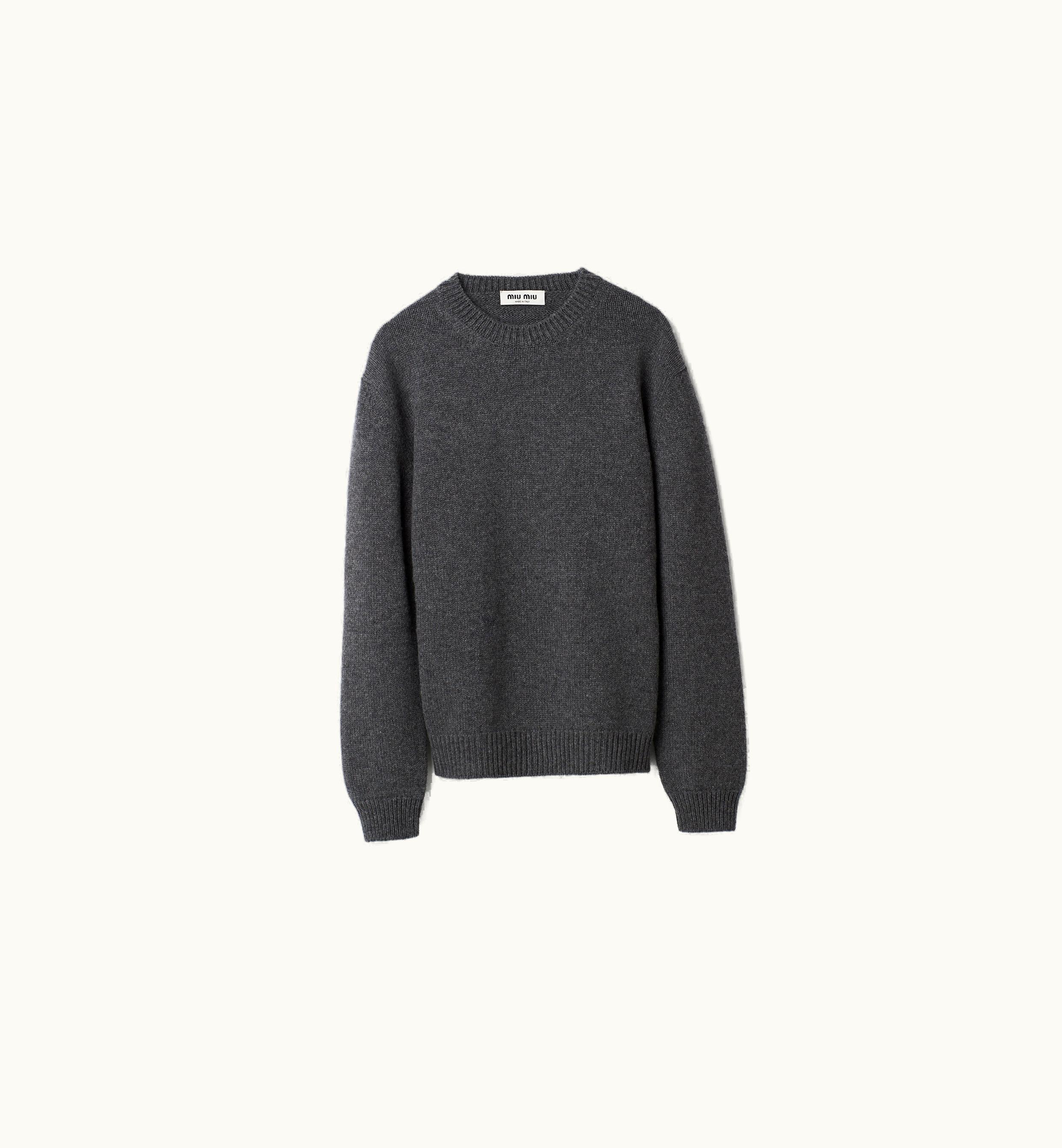 Miu Miu Miu Miu Cashmere Sweater Men's Fit Slate Gray