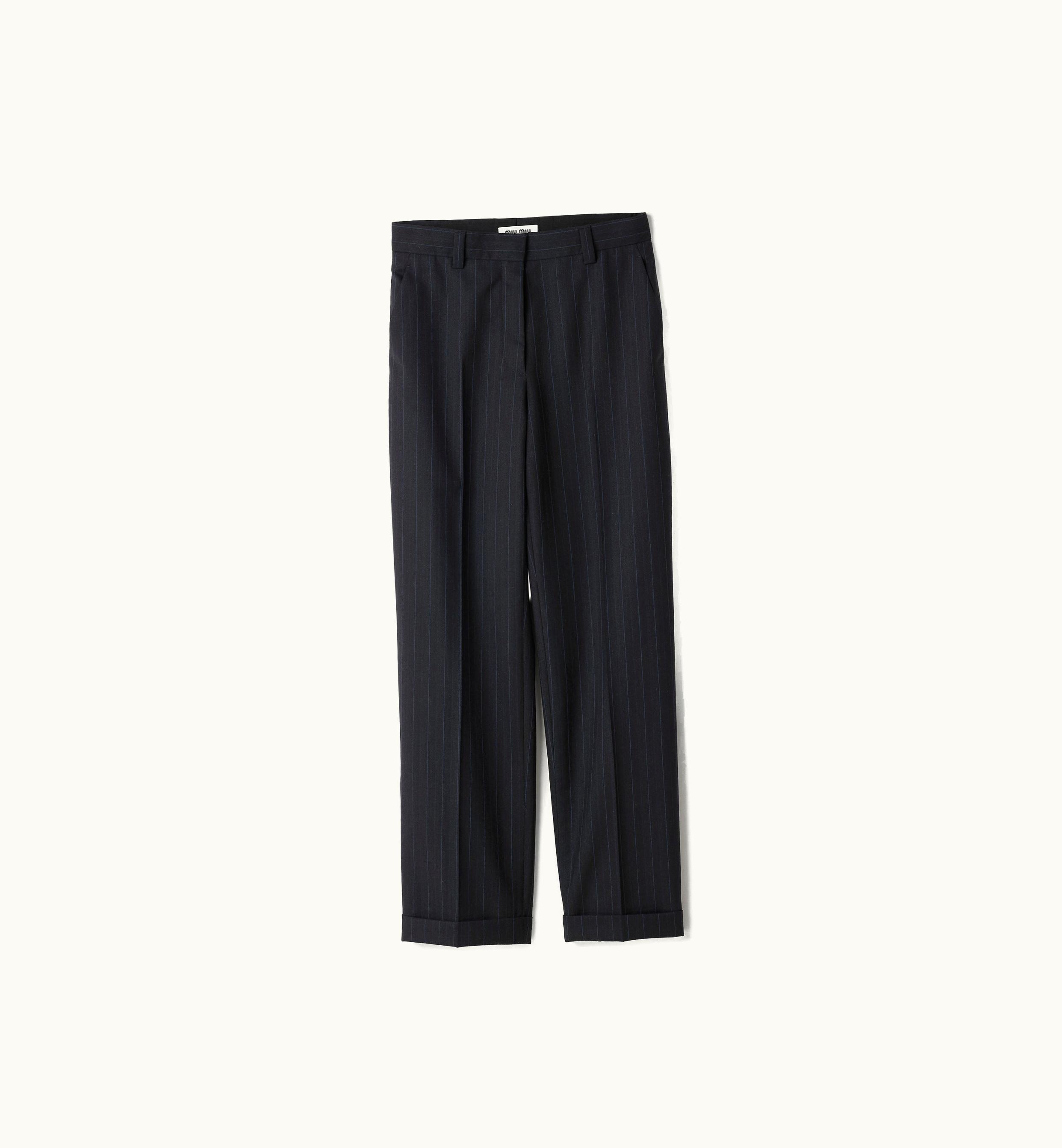 Miu Miu Miu Miu Pinstriped Pants Black