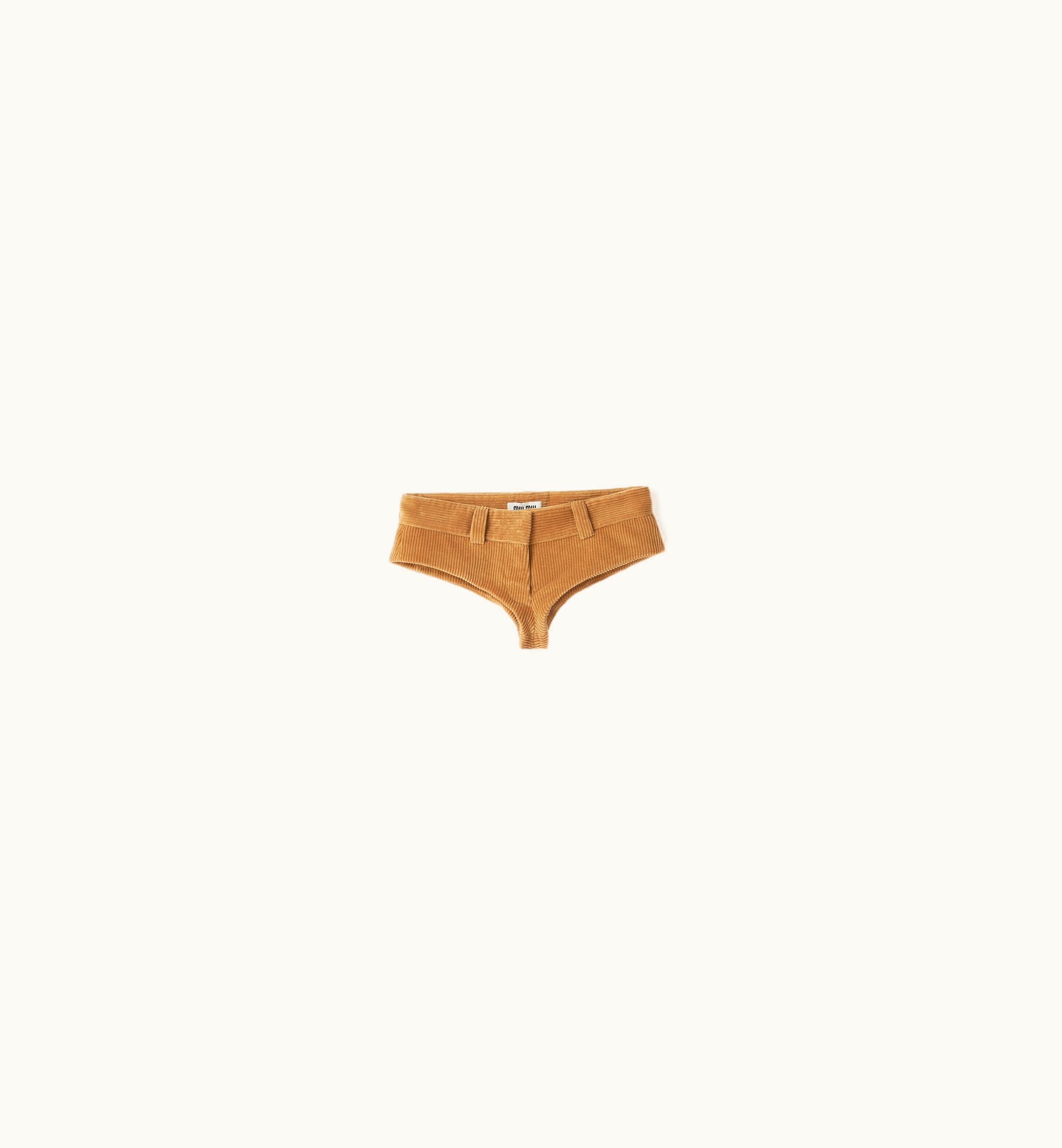 Miu Miu Miu Miu Corduroy Shorts Camel Brown