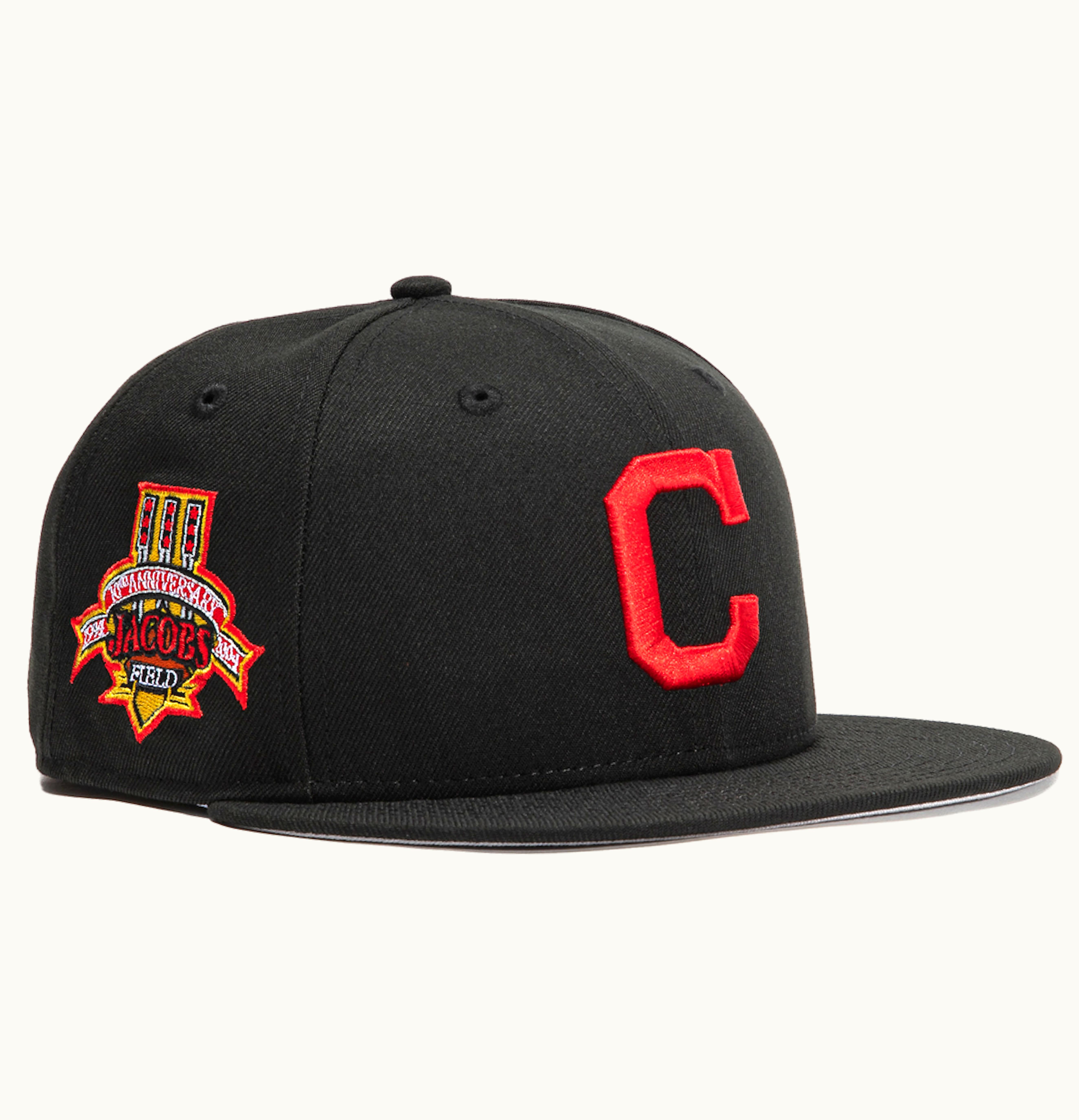New Era New Era Cleveland Indians Aux Pack Vol 2 Jacobs Field Patch Hat Club Exclusive 59Fifty Fitted Hat Black Red