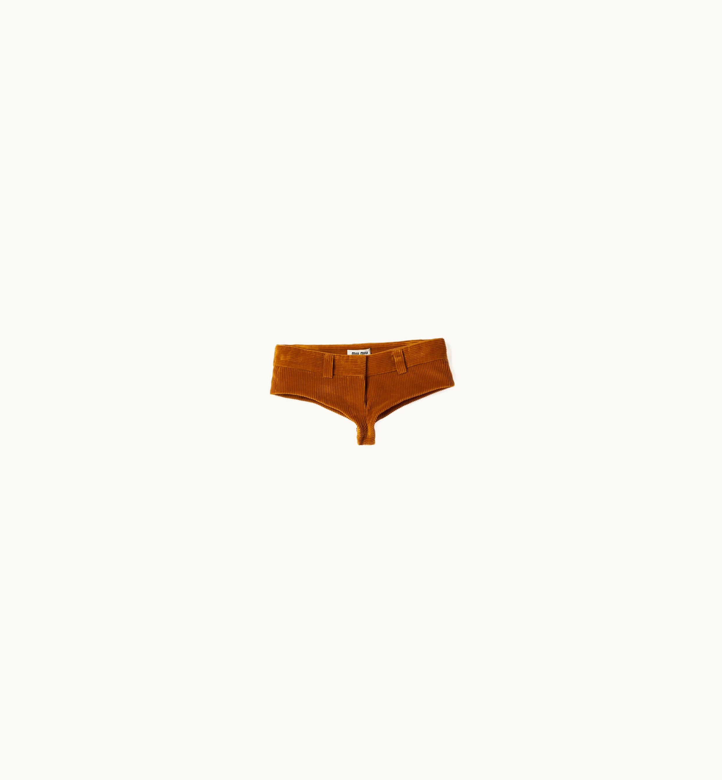 Miu Miu Miu Miu Corduroy Shorts Ochre