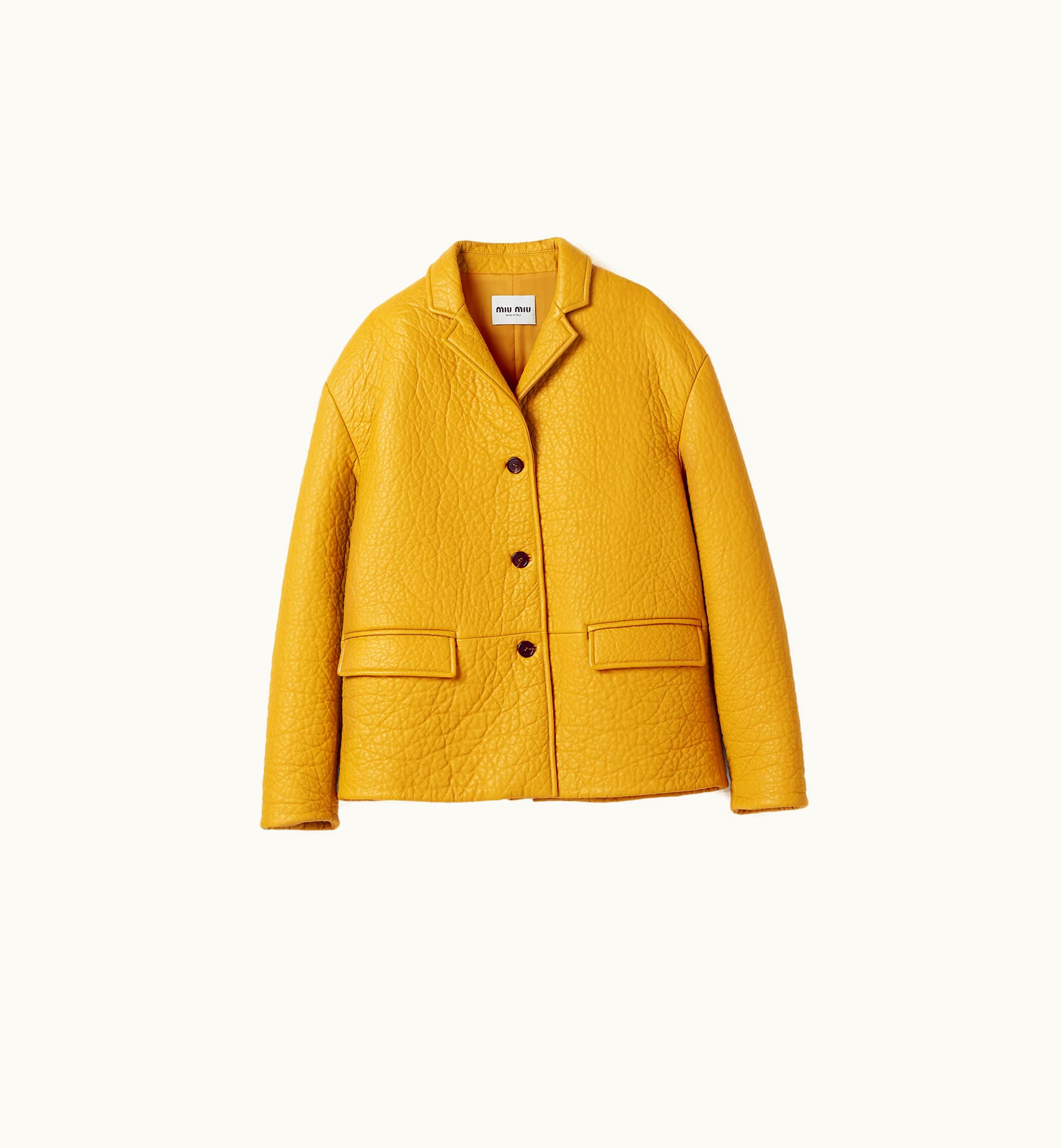 Miu Miu Miu Miu Nappa Leather Jacket Maize Yellow
