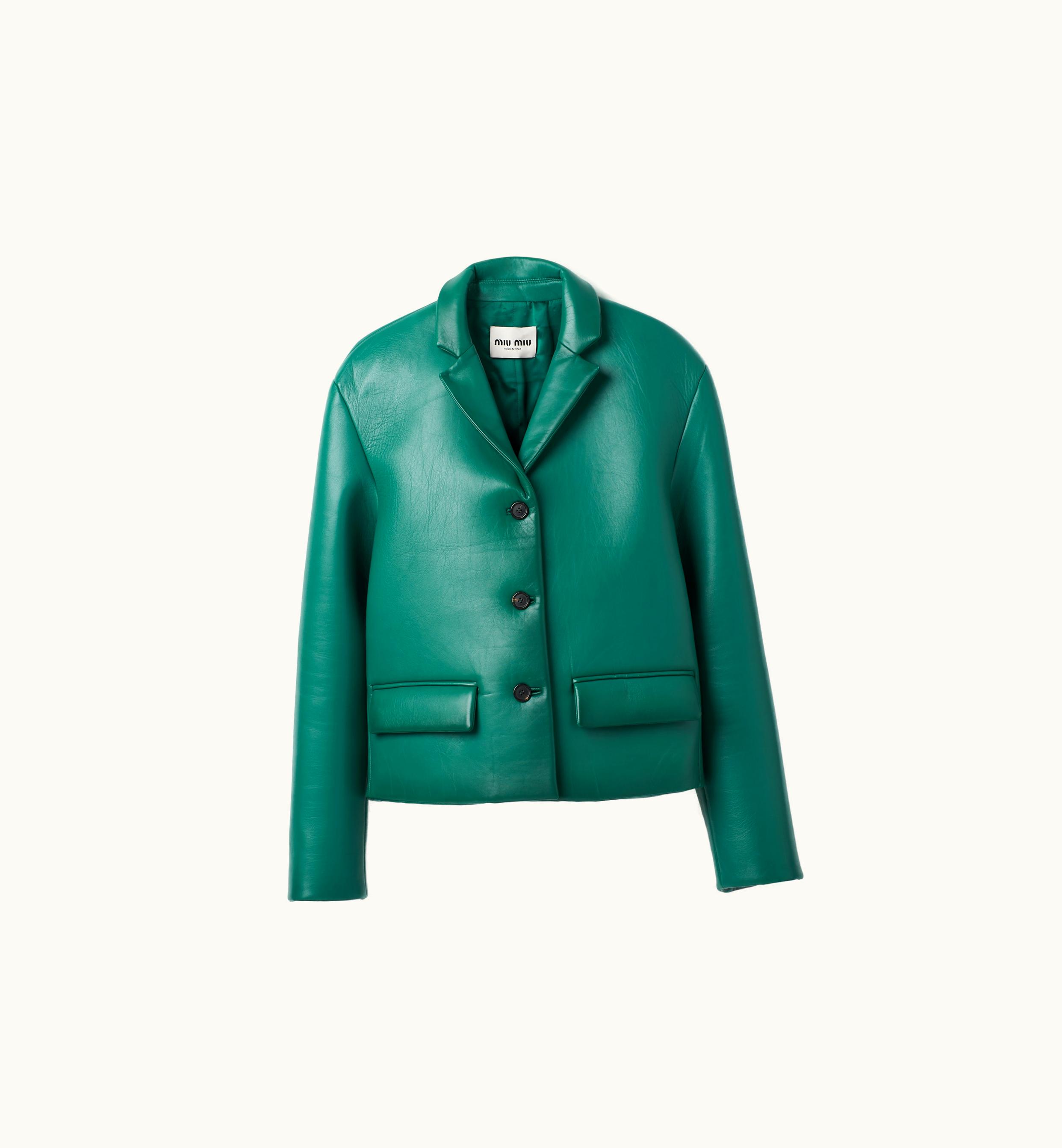 Miu Miu Miu Miu Nappa Leather Jacket Absinthe