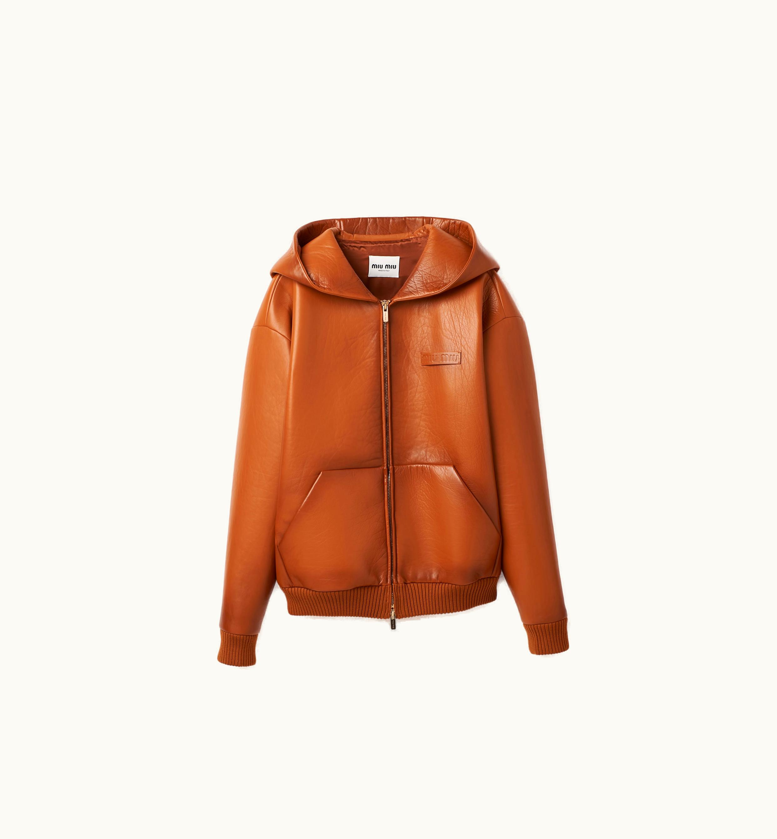 Miu Miu Miu Miu Nappa Leather Jacket Cognac MPV867_13TL_F0046_S_232