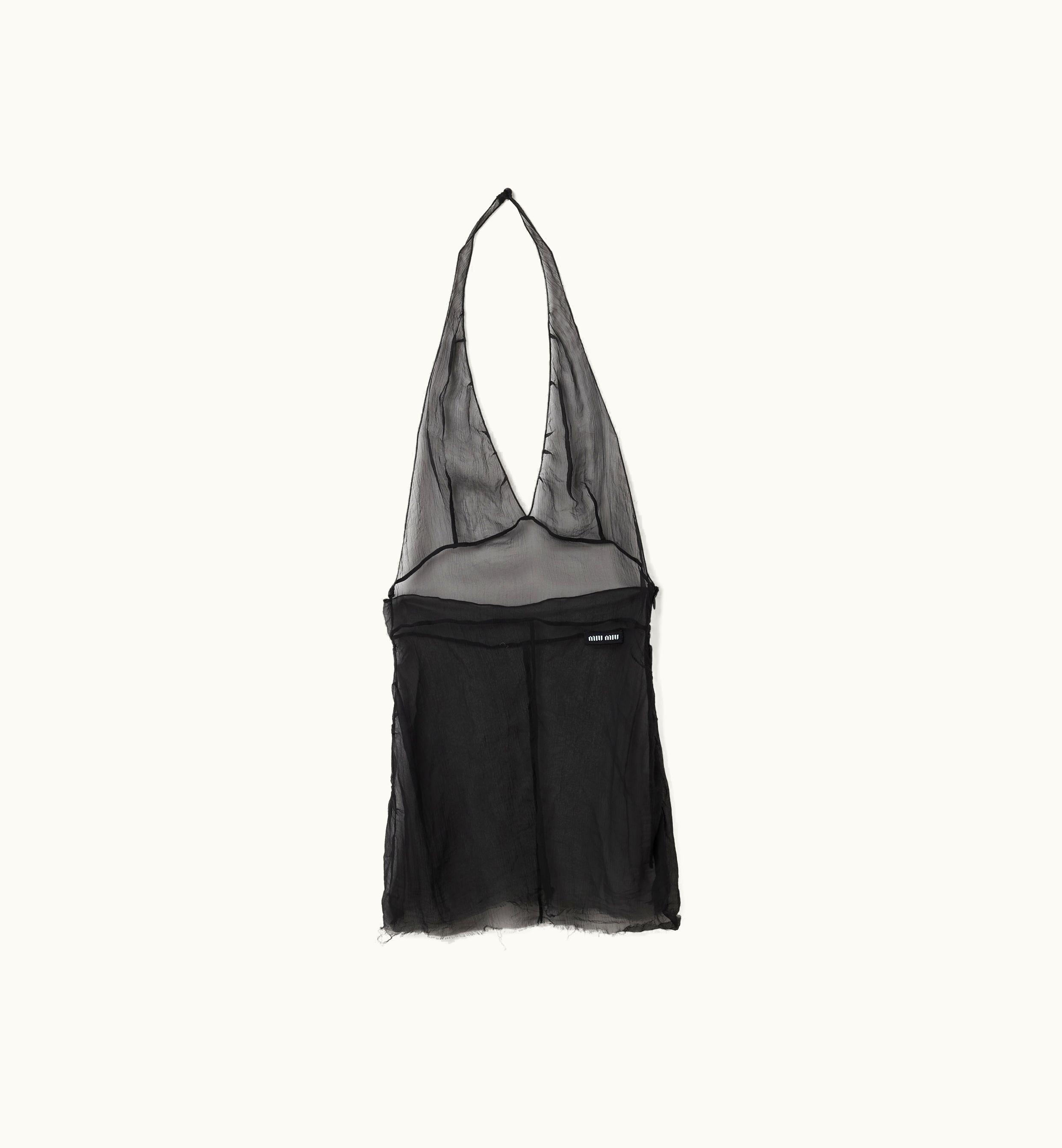 Miu Miu Miu Miu Chiffon Top Black