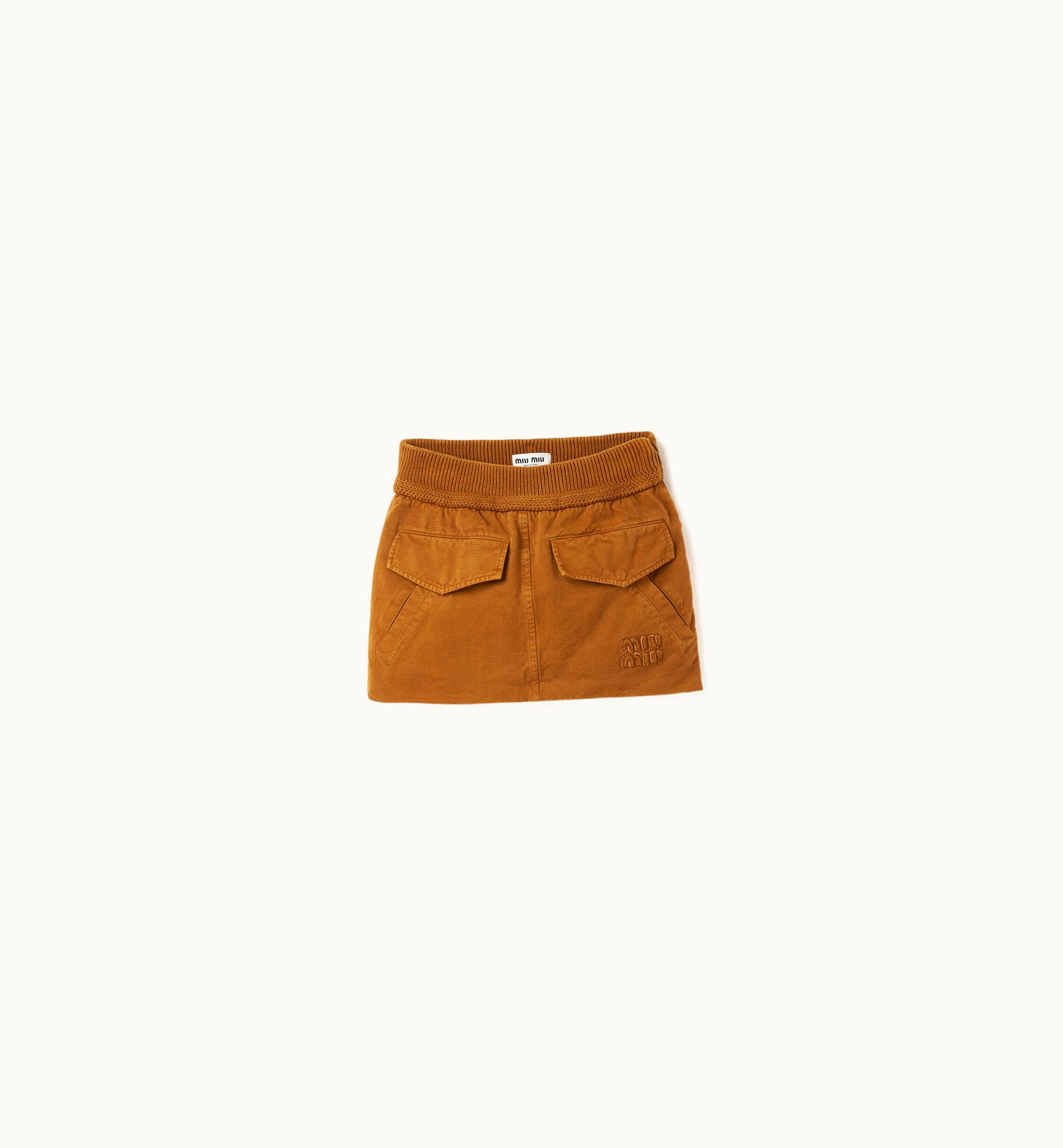 Miu Miu Miu Miu Garment-dyed Gabardine Miniskirt Ochre