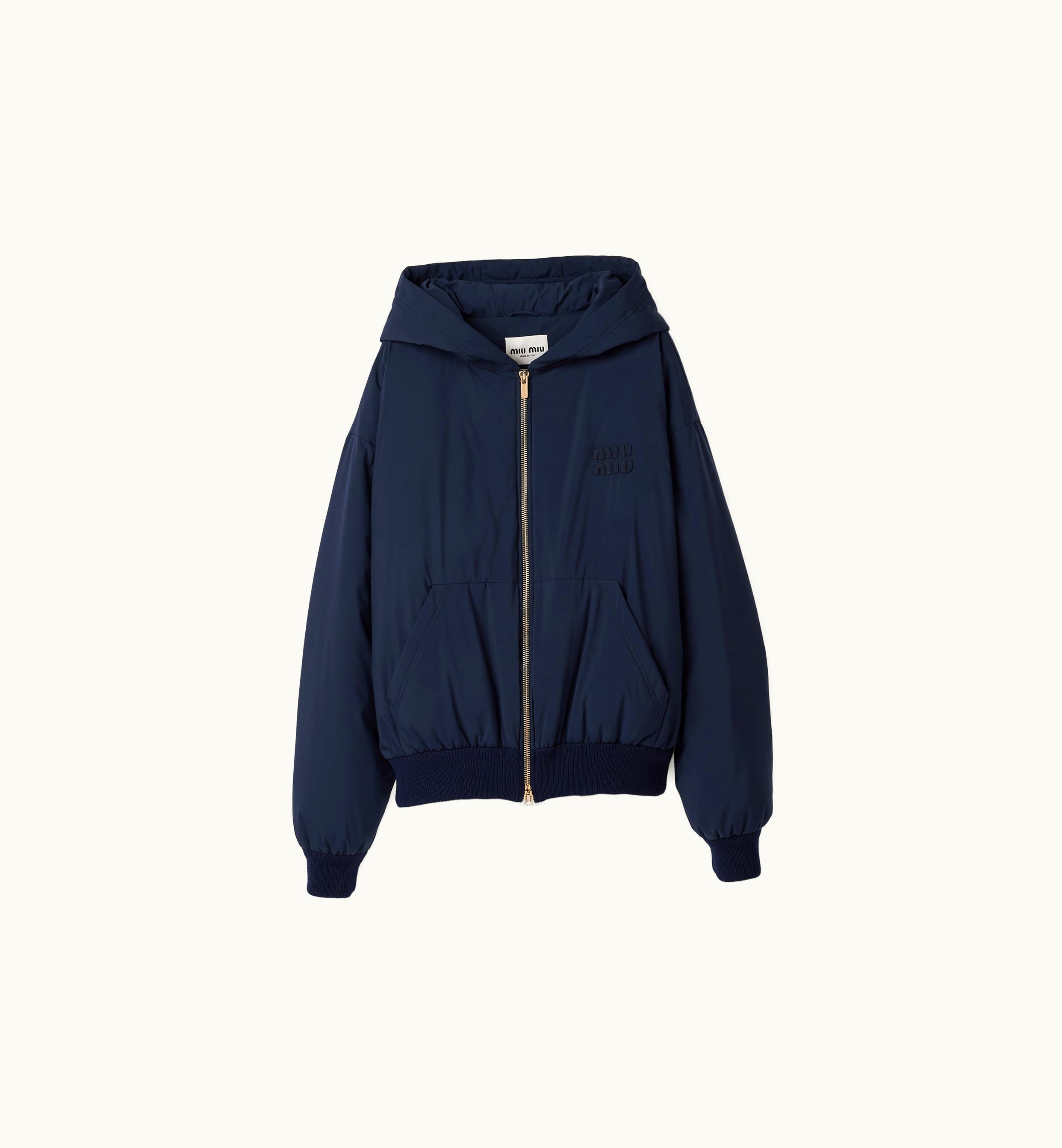 Miu Miu Miu Miu Technical Pongé Blouson Jacket Navy