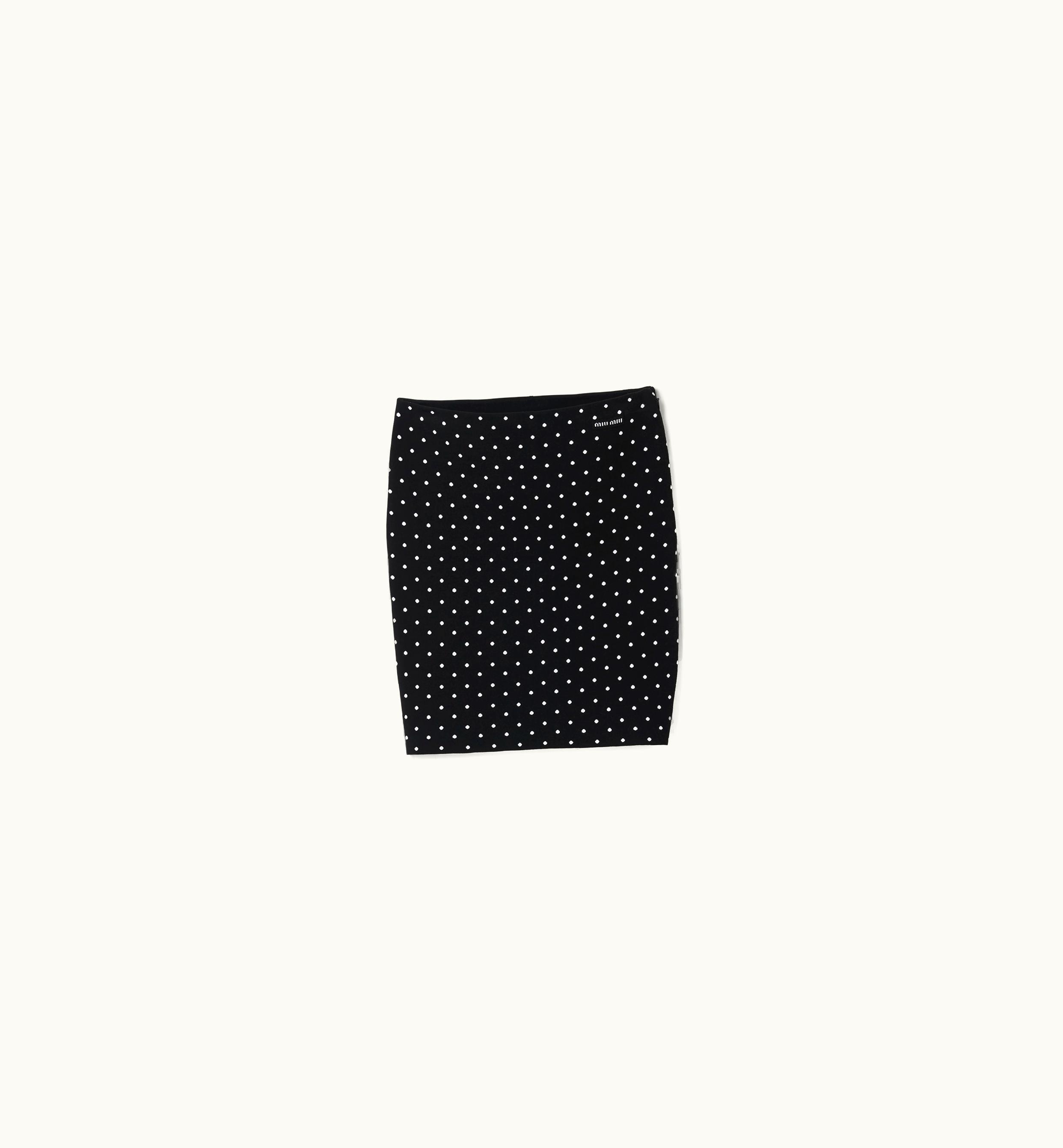 Miu Miu Miu Miu Polka-dot Viscose Skirt Black / White
