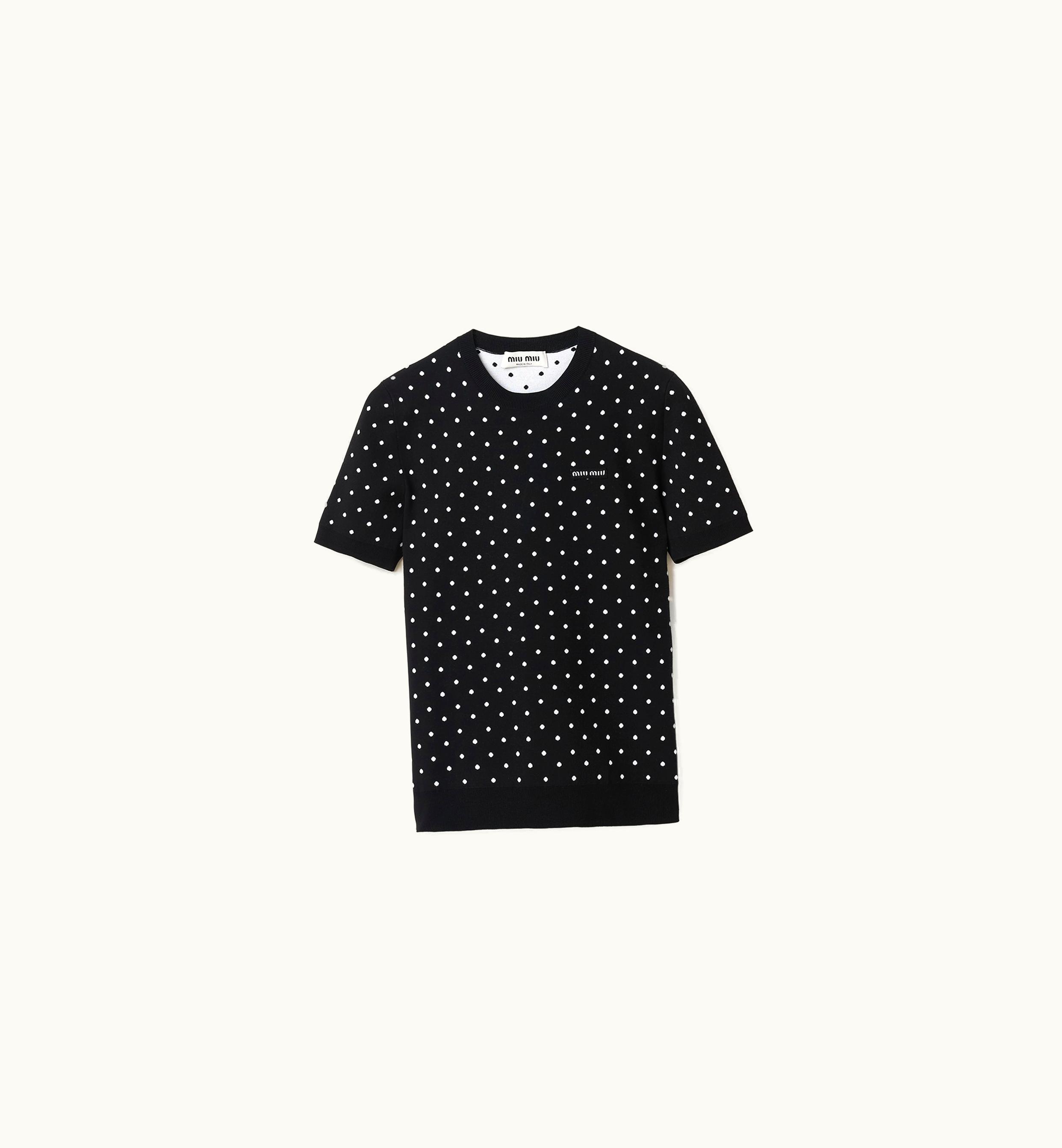 Miu Miu Miu Miu Polka-dot Viscose Sweater Black / White