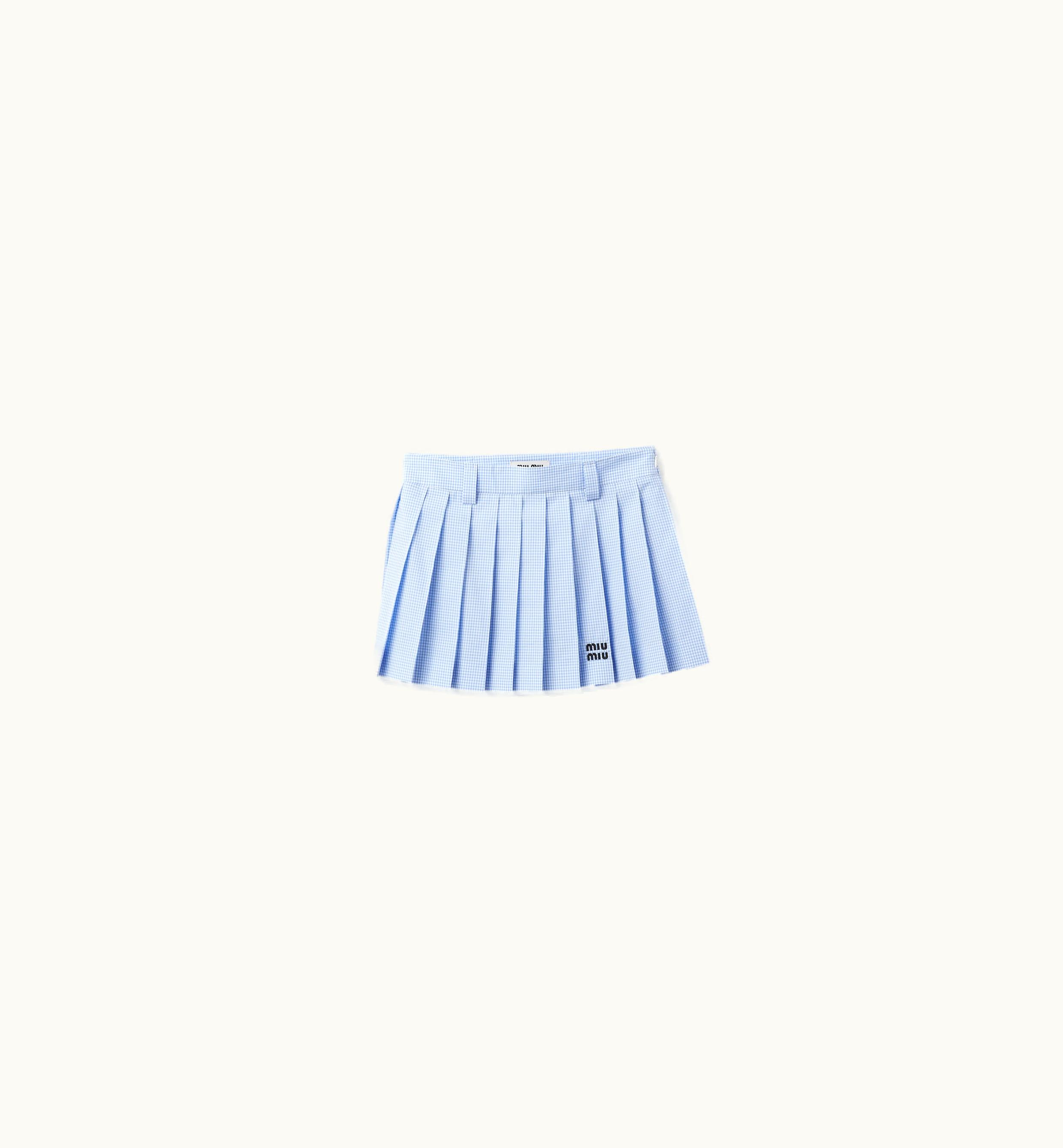 Miu Miu Miu Miu Gingham Check Skirt White / Light Blue