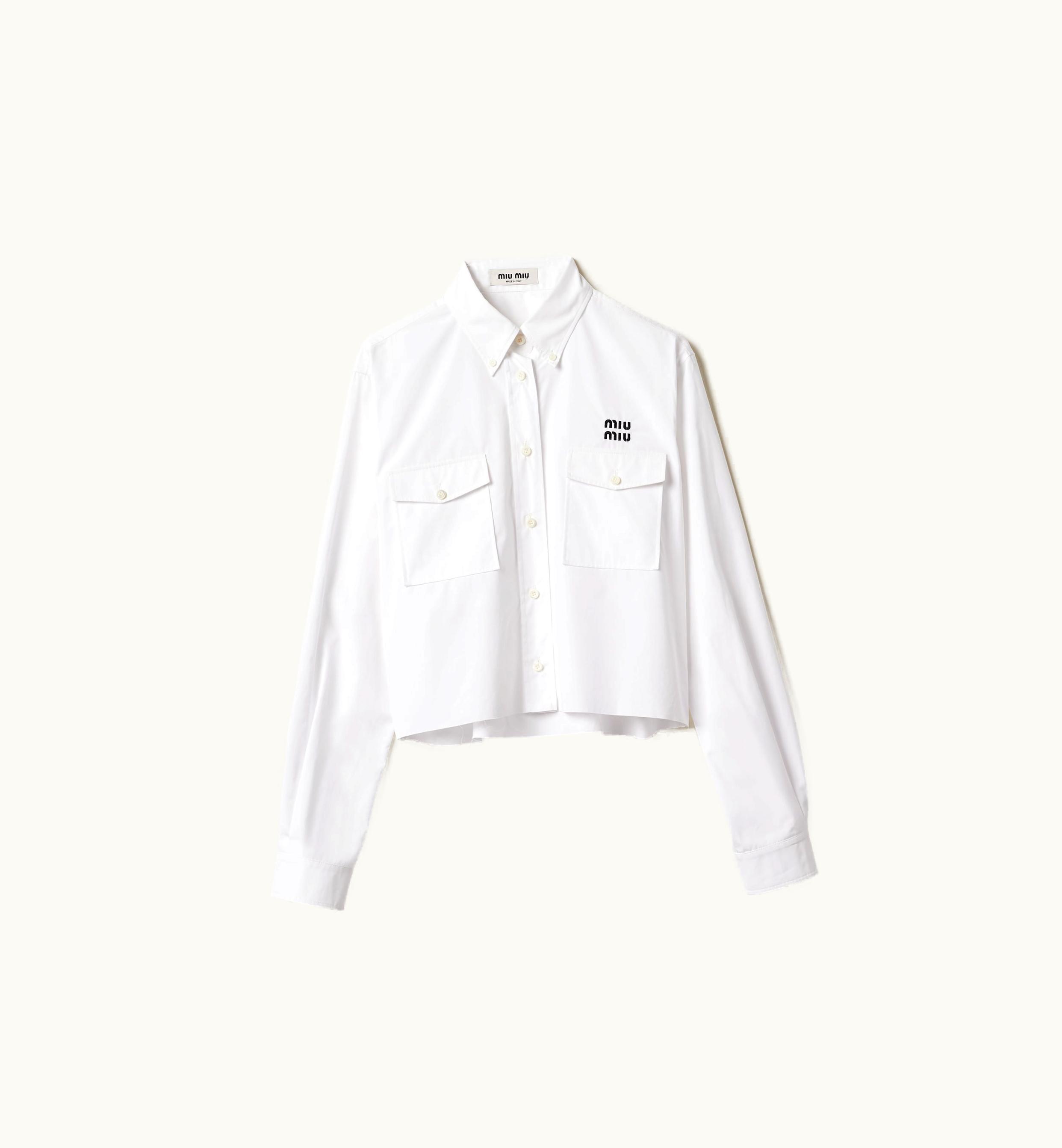 Miu Miu Miu Miu Poplin Shirt White MK1791_10RG_F0009_S_232