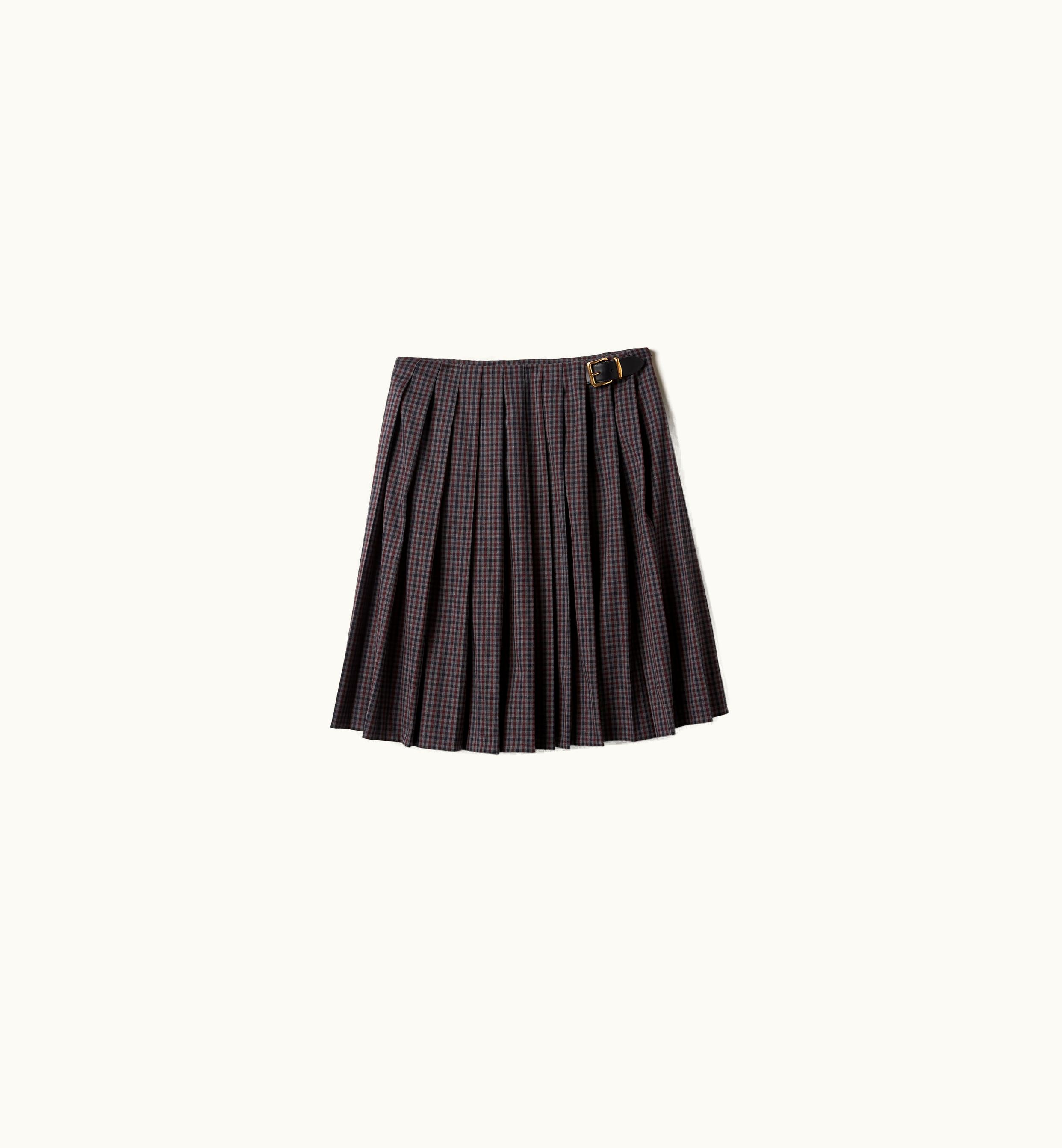 Miu Miu Miu Miu Gingham Check Skirt Garnet