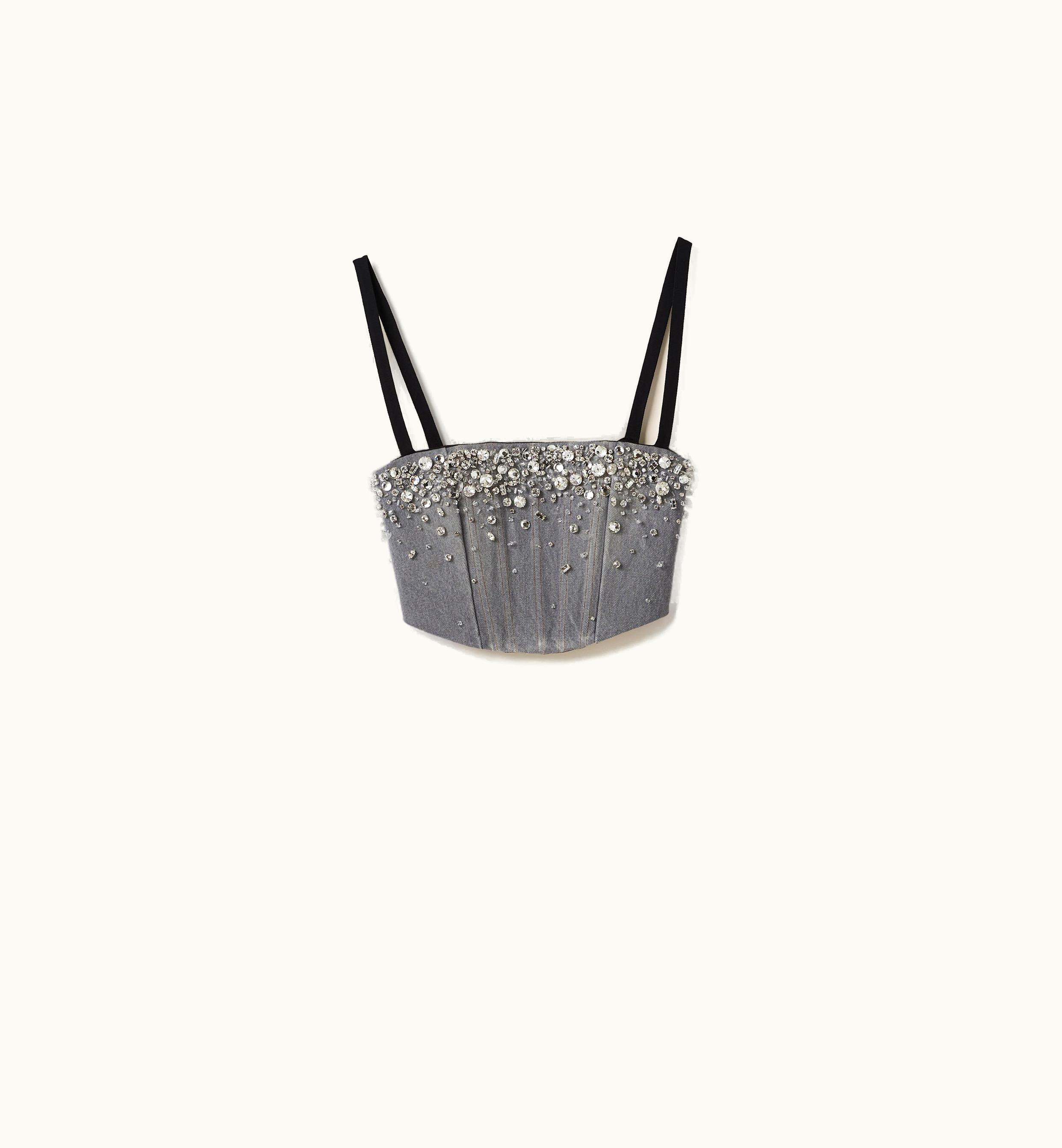 Miu Miu Miu Miu Denim Top Grey