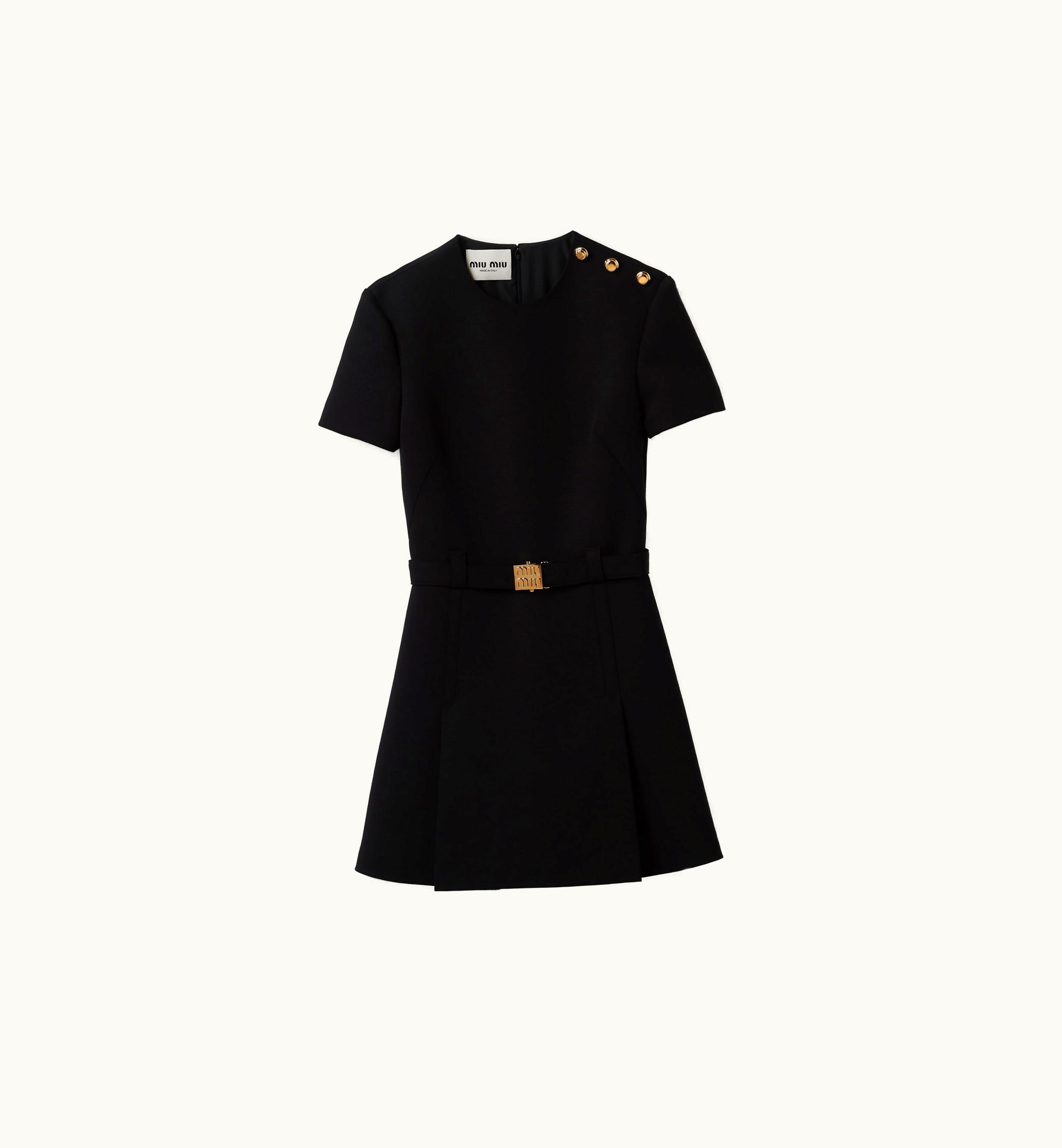 Miu Miu Miu Miu Grain De Poudre mini-dress Black MF5037_1R1_F0002_S_232