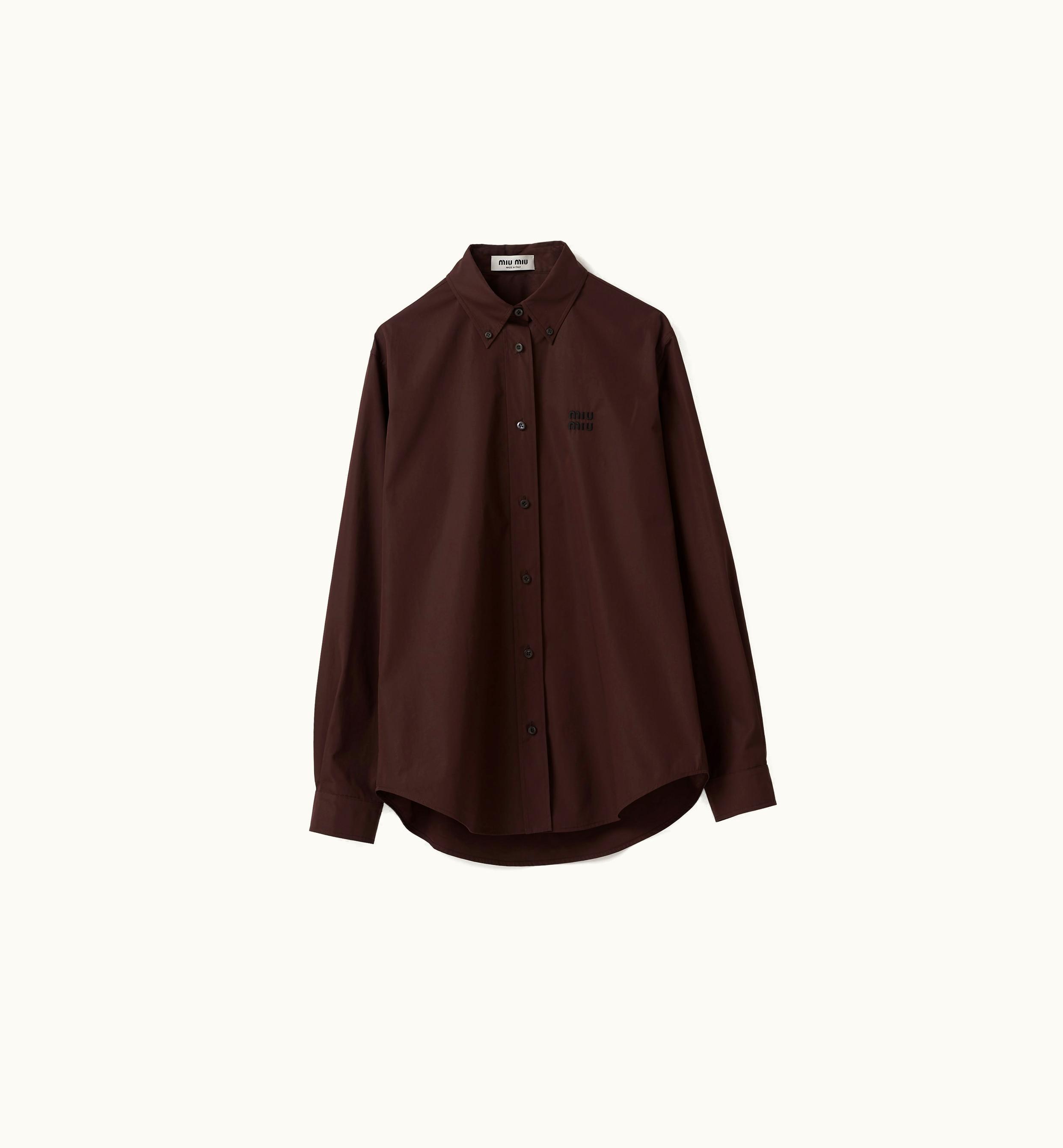 Miu Miu Miu Miu Poplin Shirt Cocoa Brown