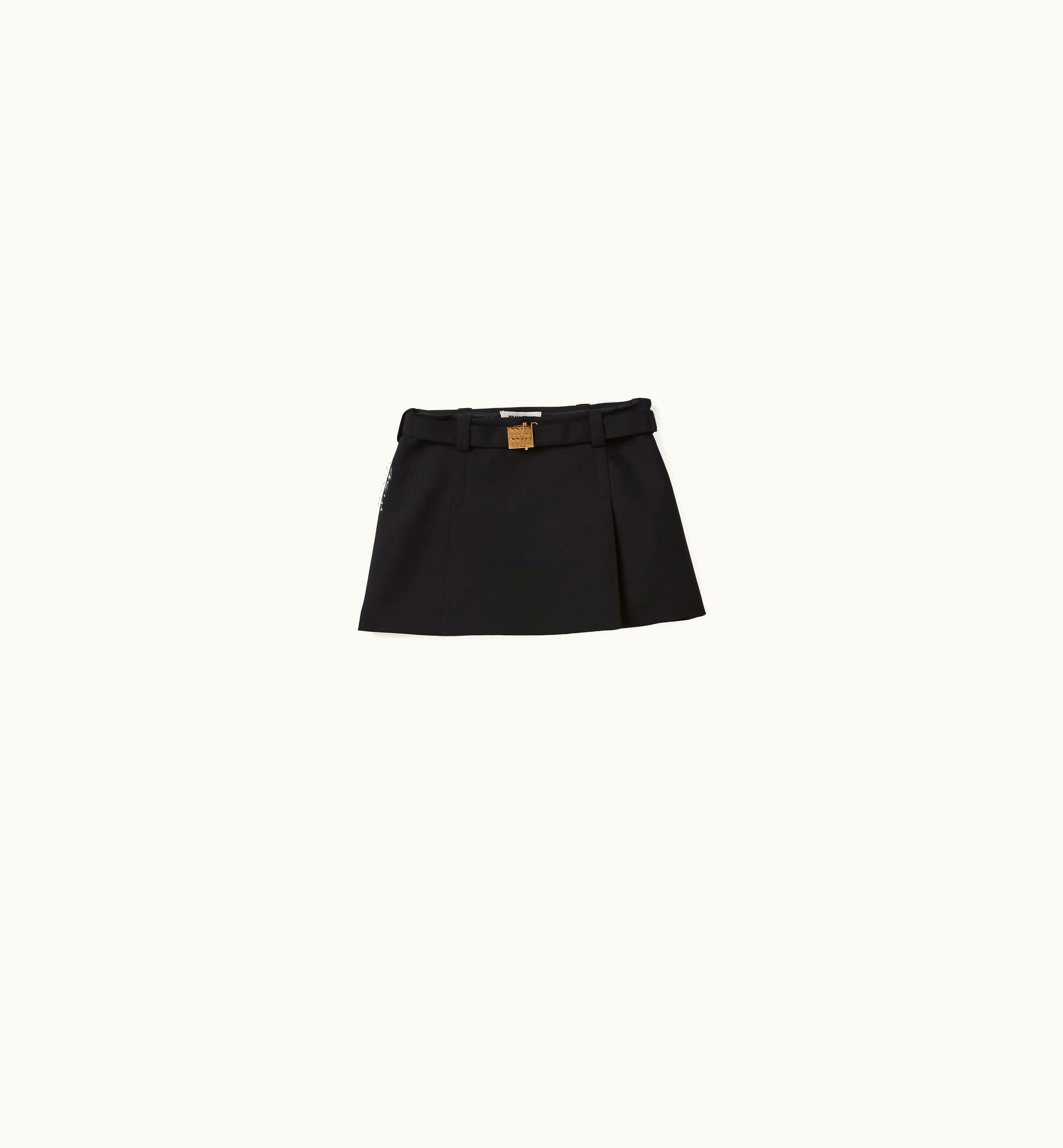 Miu Miu Miu Miu MG2012_1R1 Grain De Poudre Mini Skirt Black