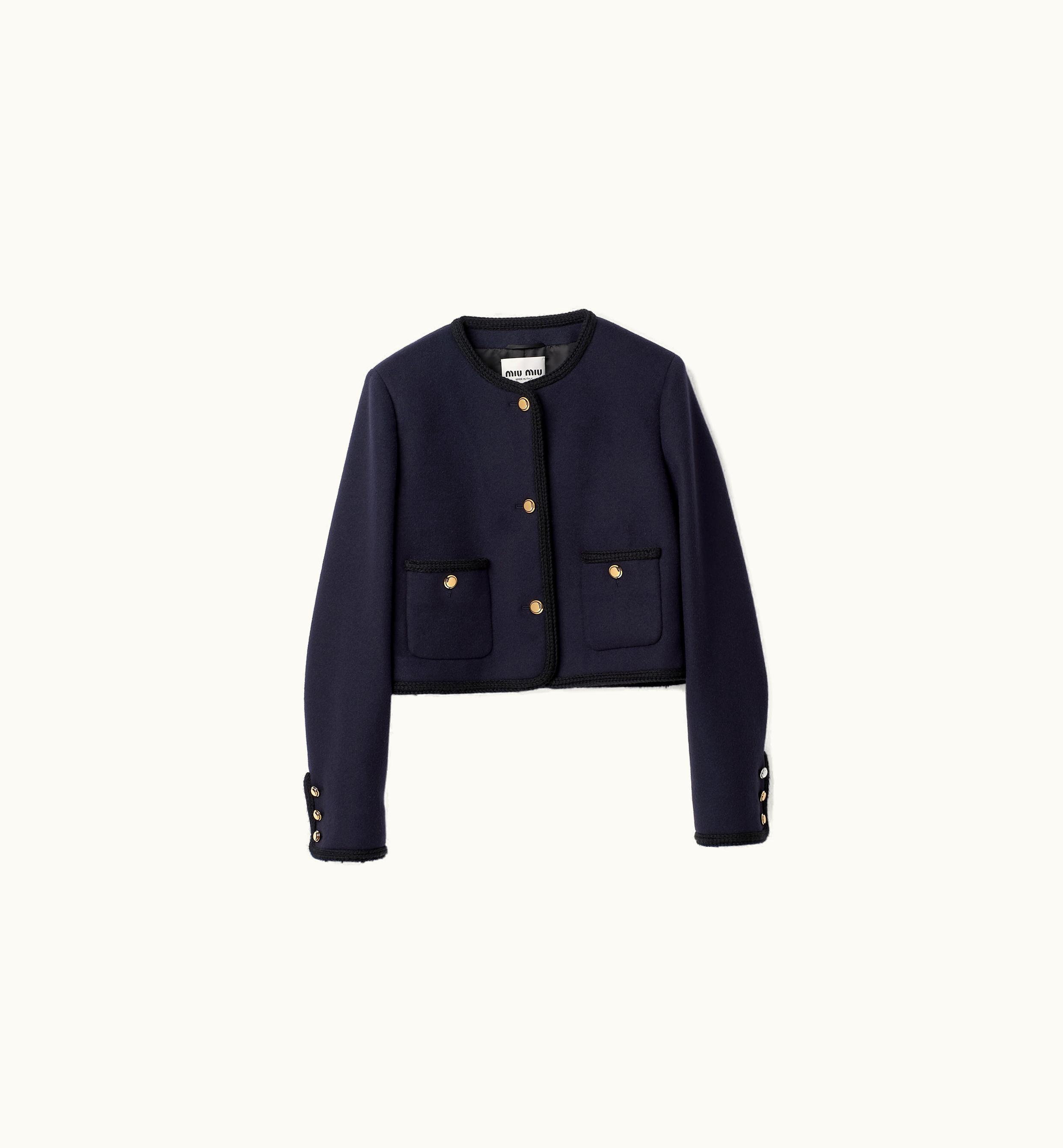 Miu Miu Miu Miu Single-breasted Cloth Jacket Navy