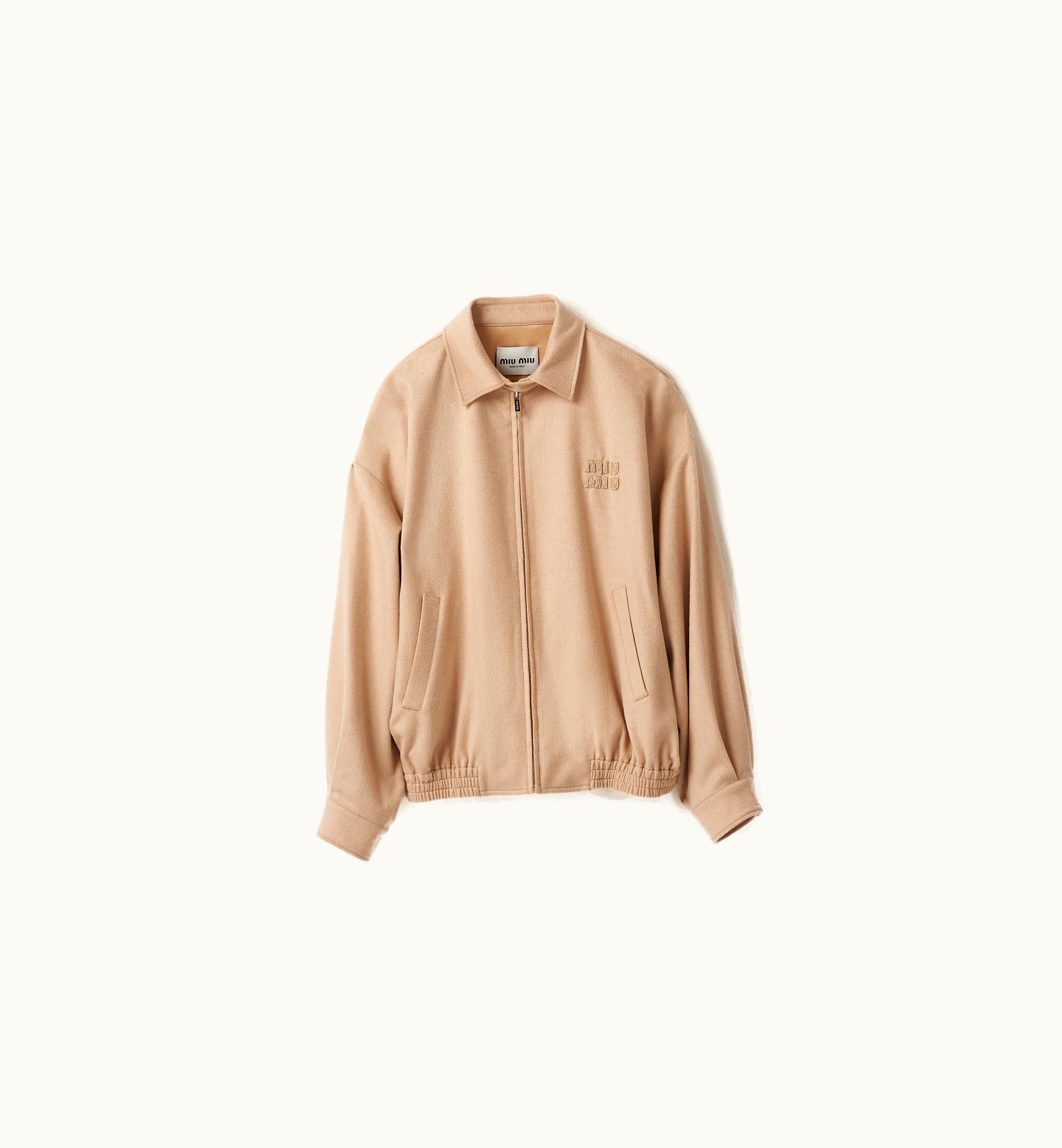 Miu Miu Miu Miu Velour Blouson Jacket Sand Beige