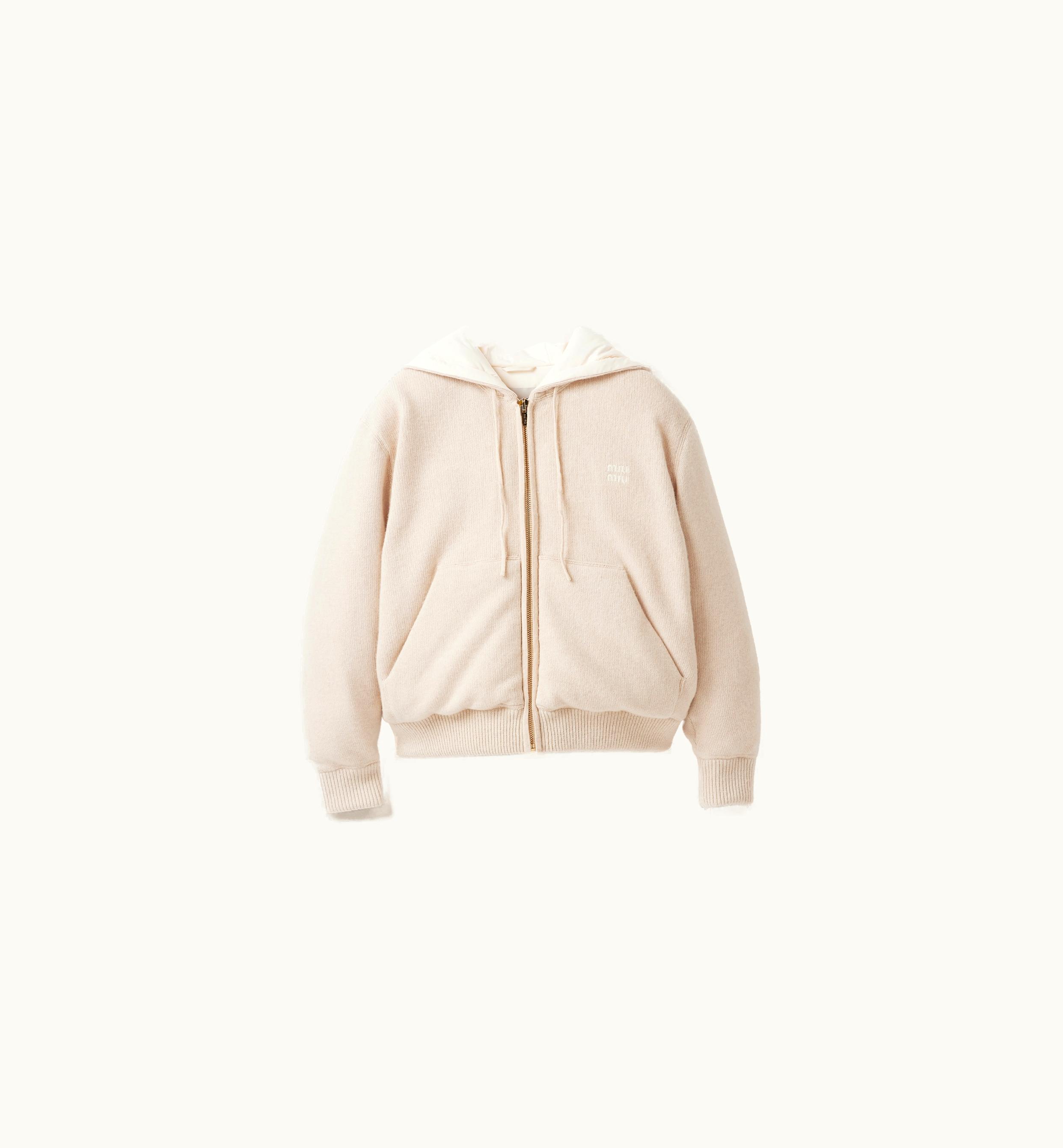 Miu Miu Miu Miu Wool And Cashmere Down Jacket Natural