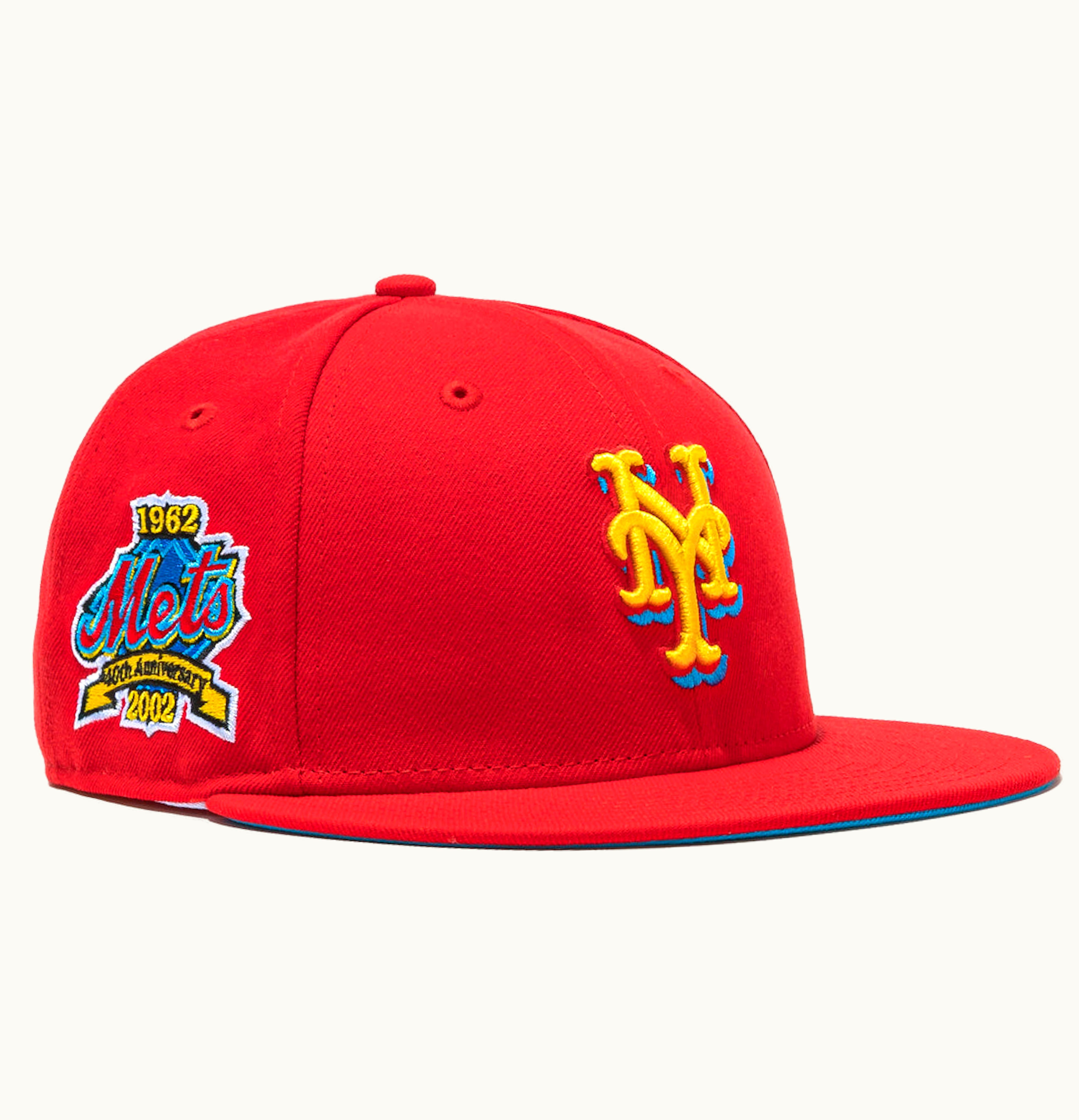 New Era New Era New York Mets Hat Wheels 40th Anniversary Patch Hat Club Exclusive 59Fifty Fitted Hat Red