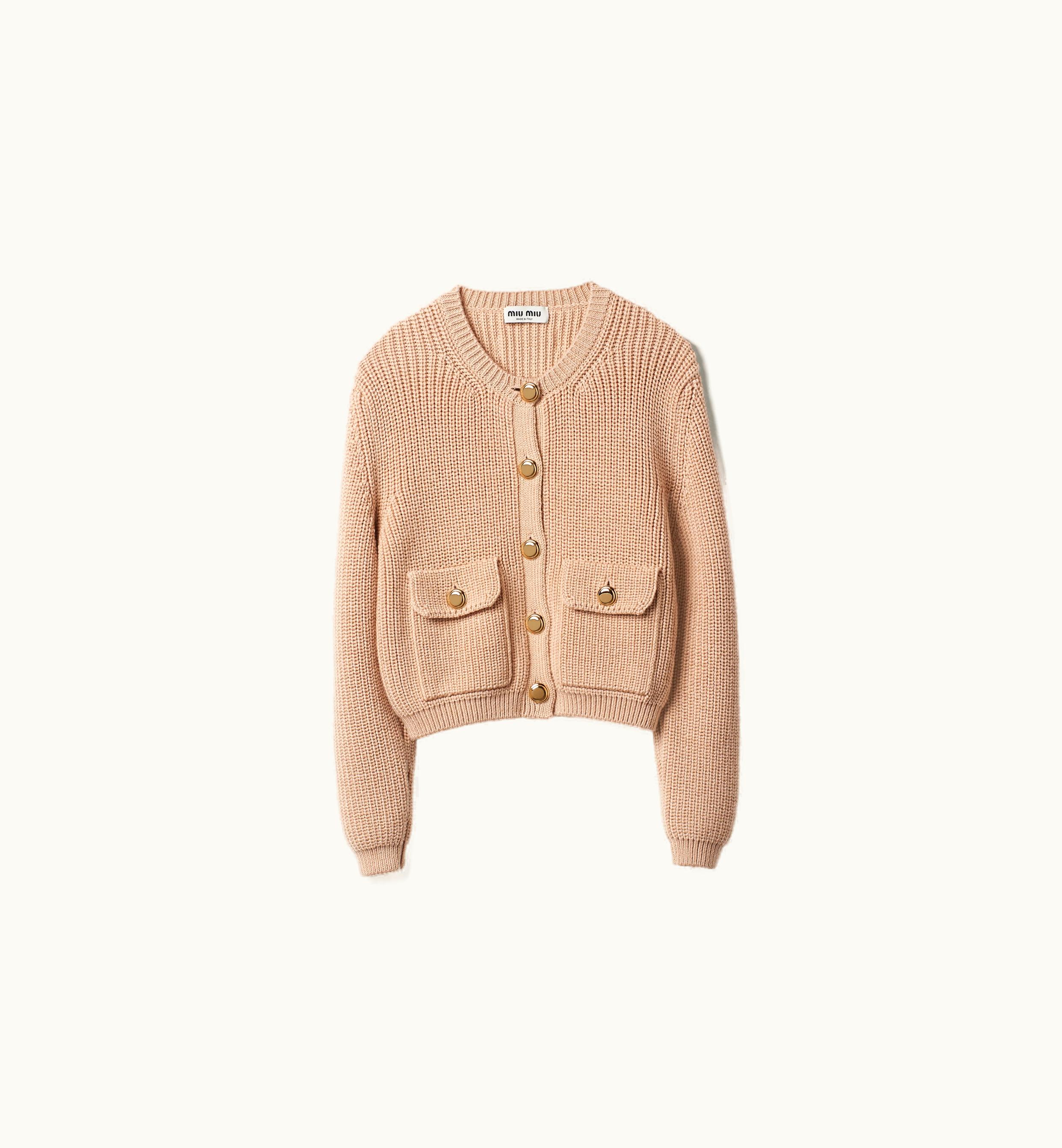 Miu Miu Miu Miu Wool Knit Cardigan Albino White