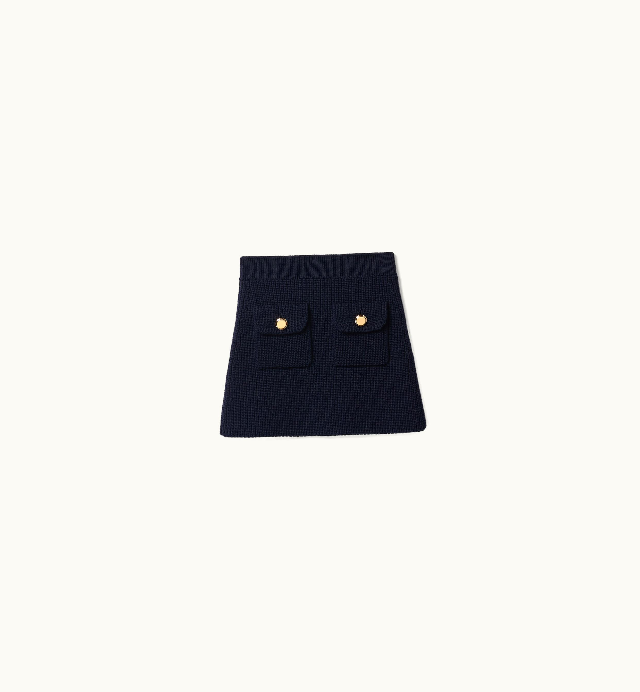 Miu Miu Miu Miu Wool Miniskirt Navy