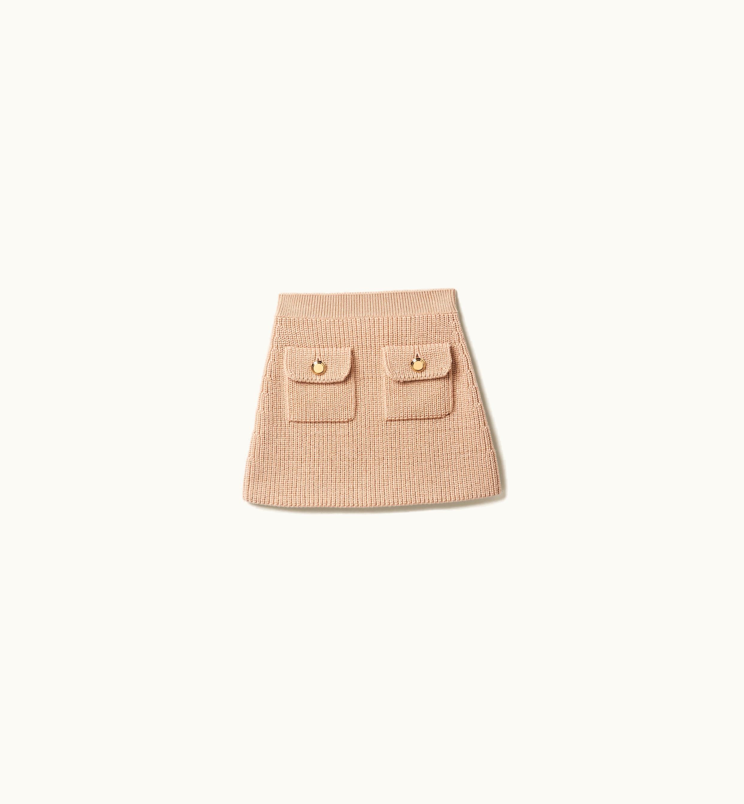 Miu Miu Miu Miu Wool Miniskirt Albino White