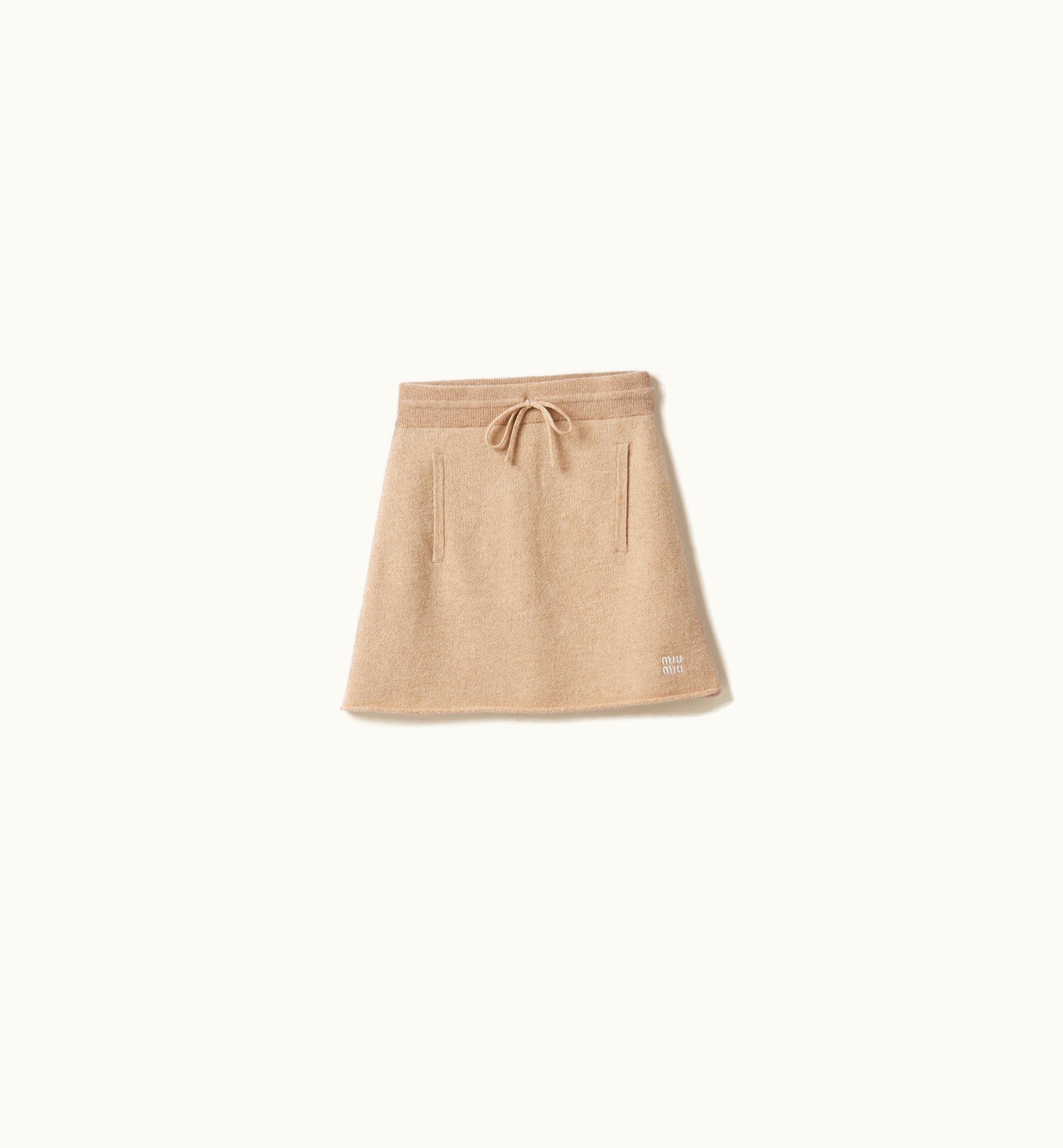Miu Miu Miu Miu Wool And Cashmere Skirt Sand Beige