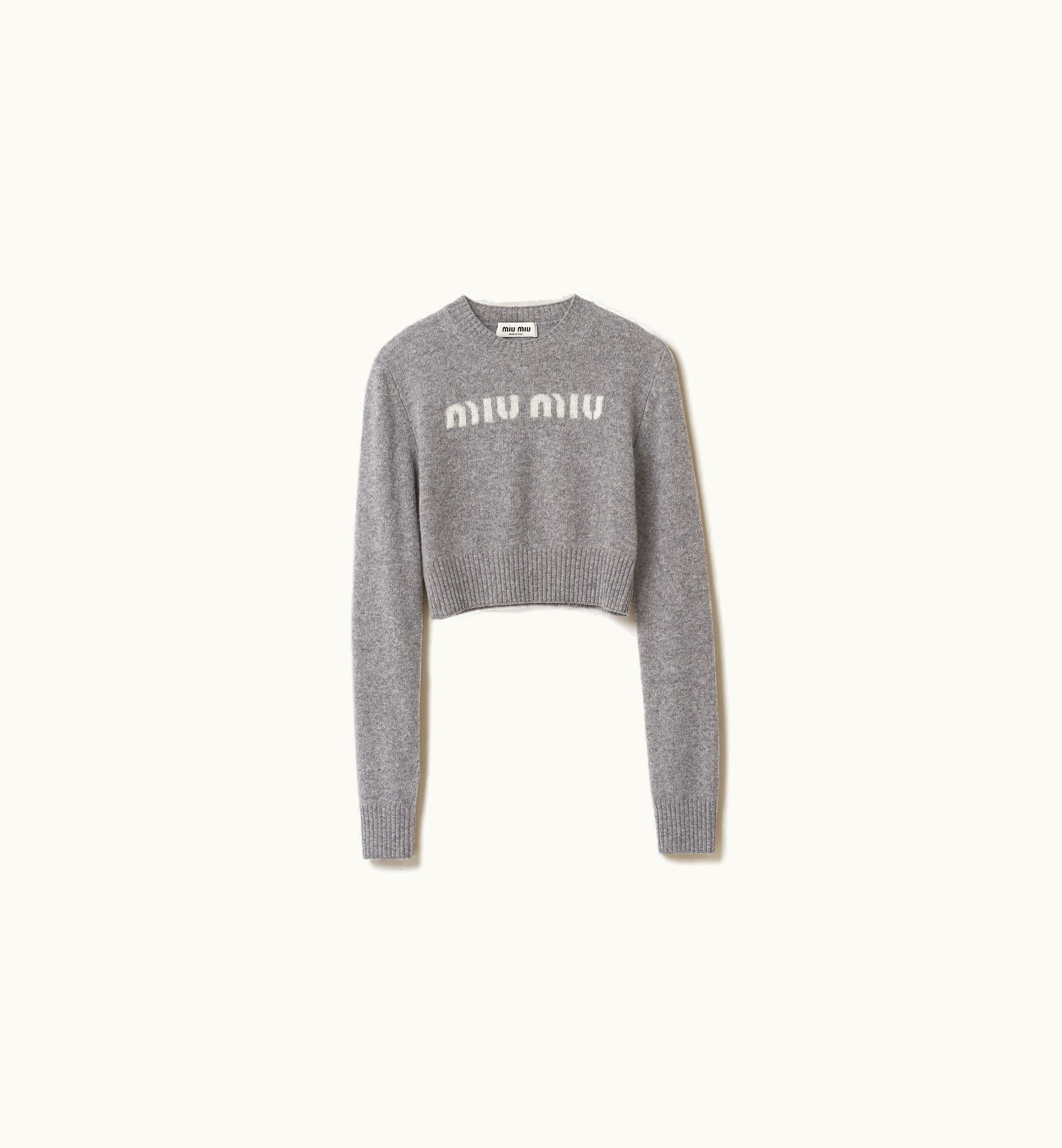 Miu Miu Miu Miu Wool And Cashmere Sweater Grey