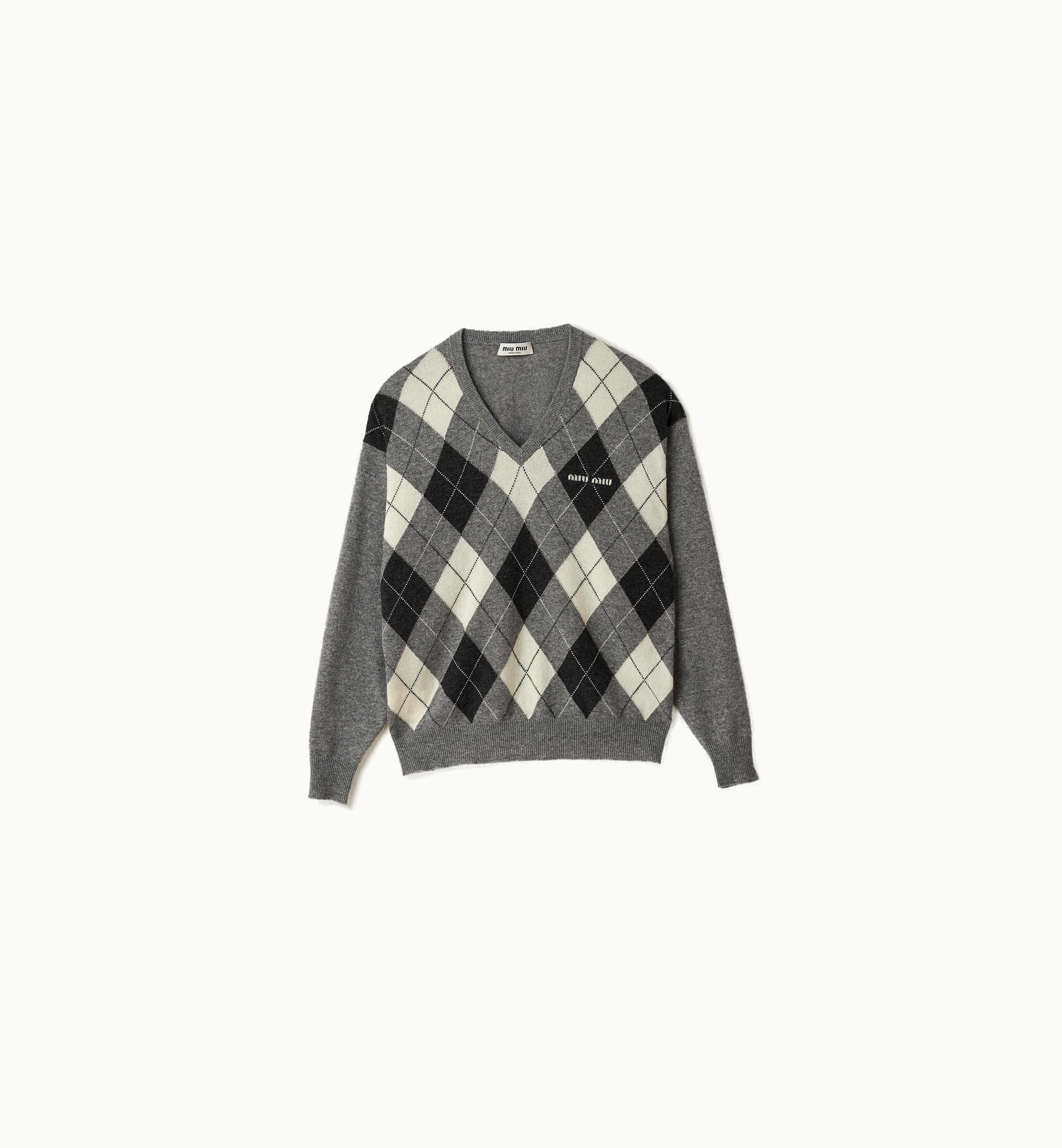 Miu Miu Miu Miu Cashmere Sweater Marble Gray