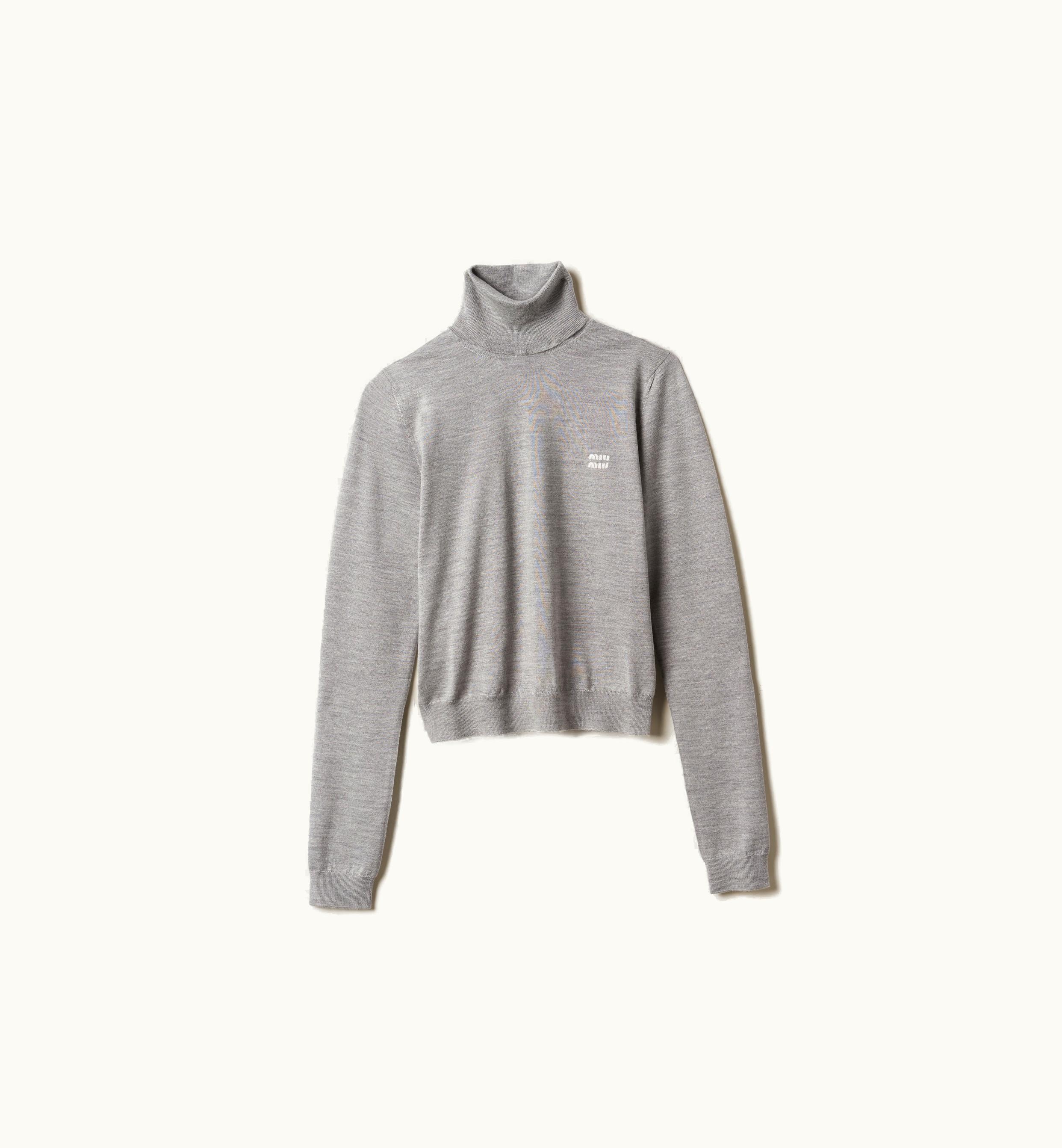 Miu Miu Miu Miu Cashmere And Silk Sweater Marble Gray