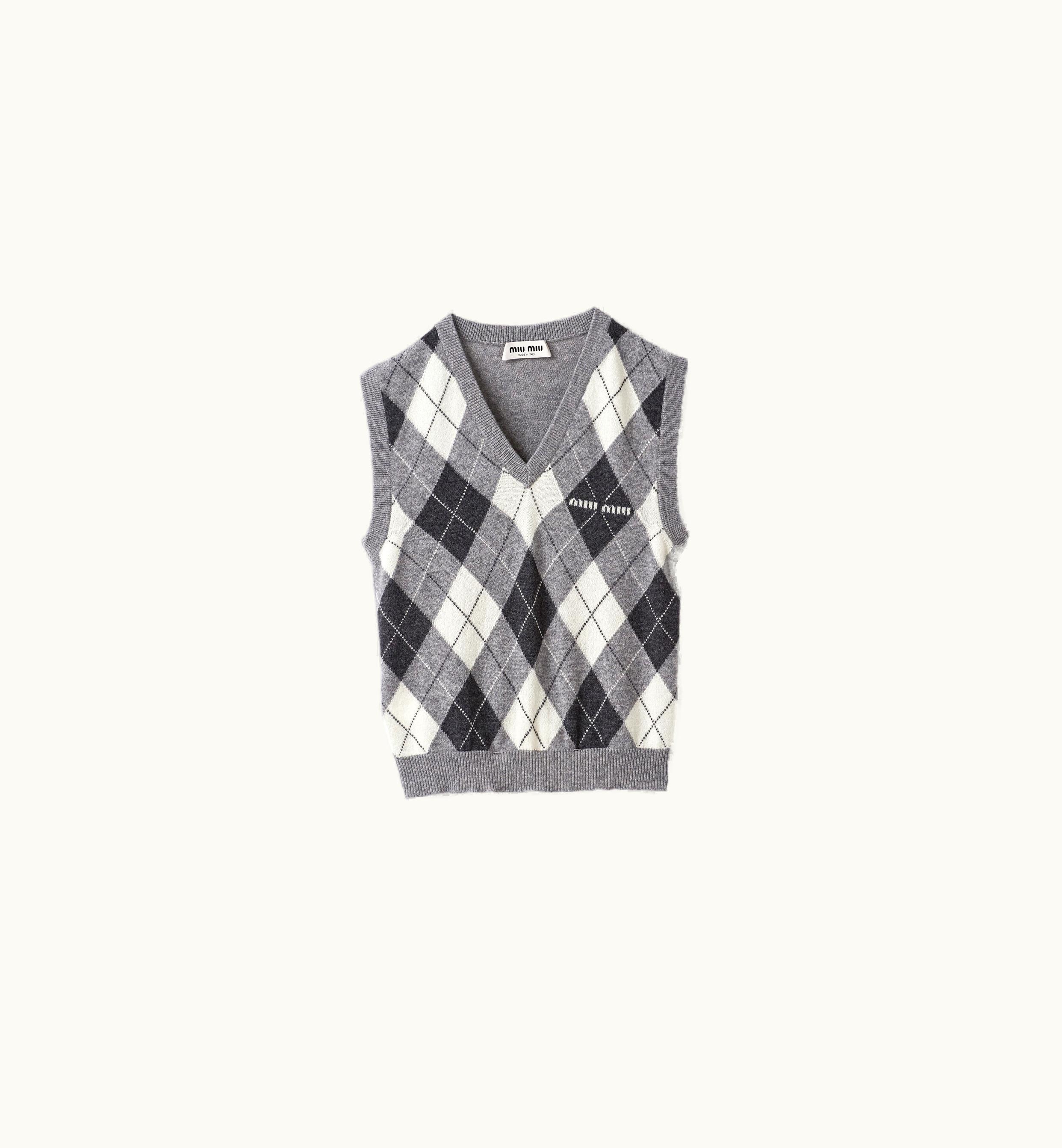 Miu Miu Miu Miu Cashmere Knit Vest Marble Gray