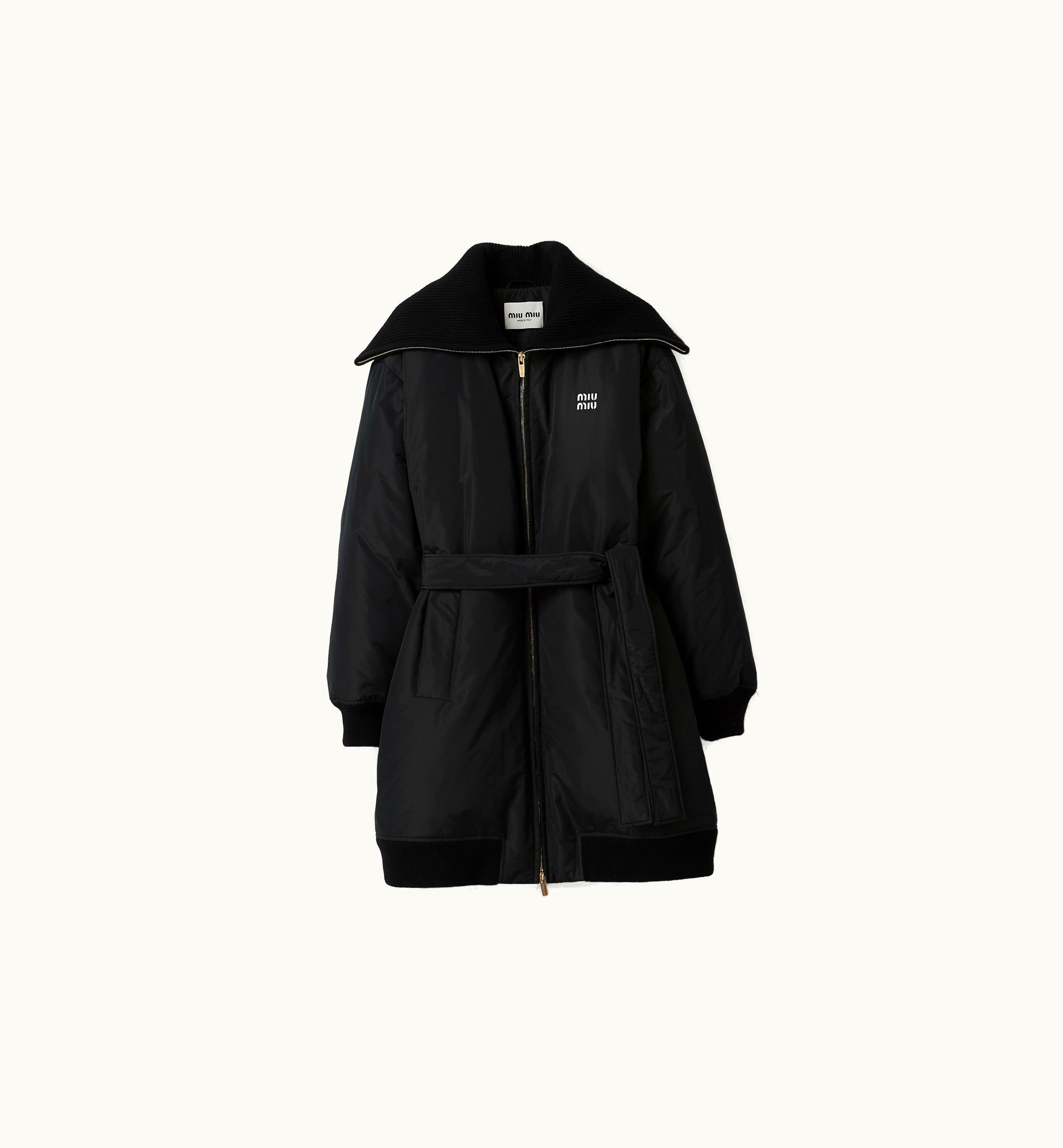 Miu Miu Miu Miu Technical Fabric Down Coat Black