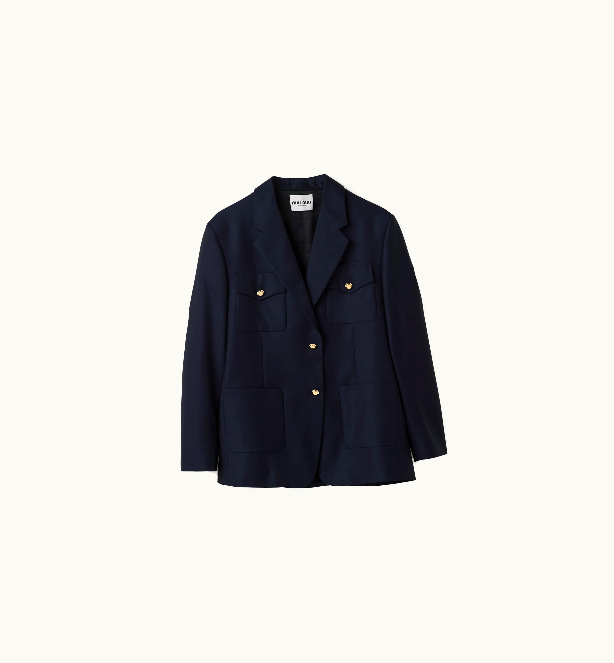 Miu Miu Miu Miu Single-breasted Batavia Jacket Navy