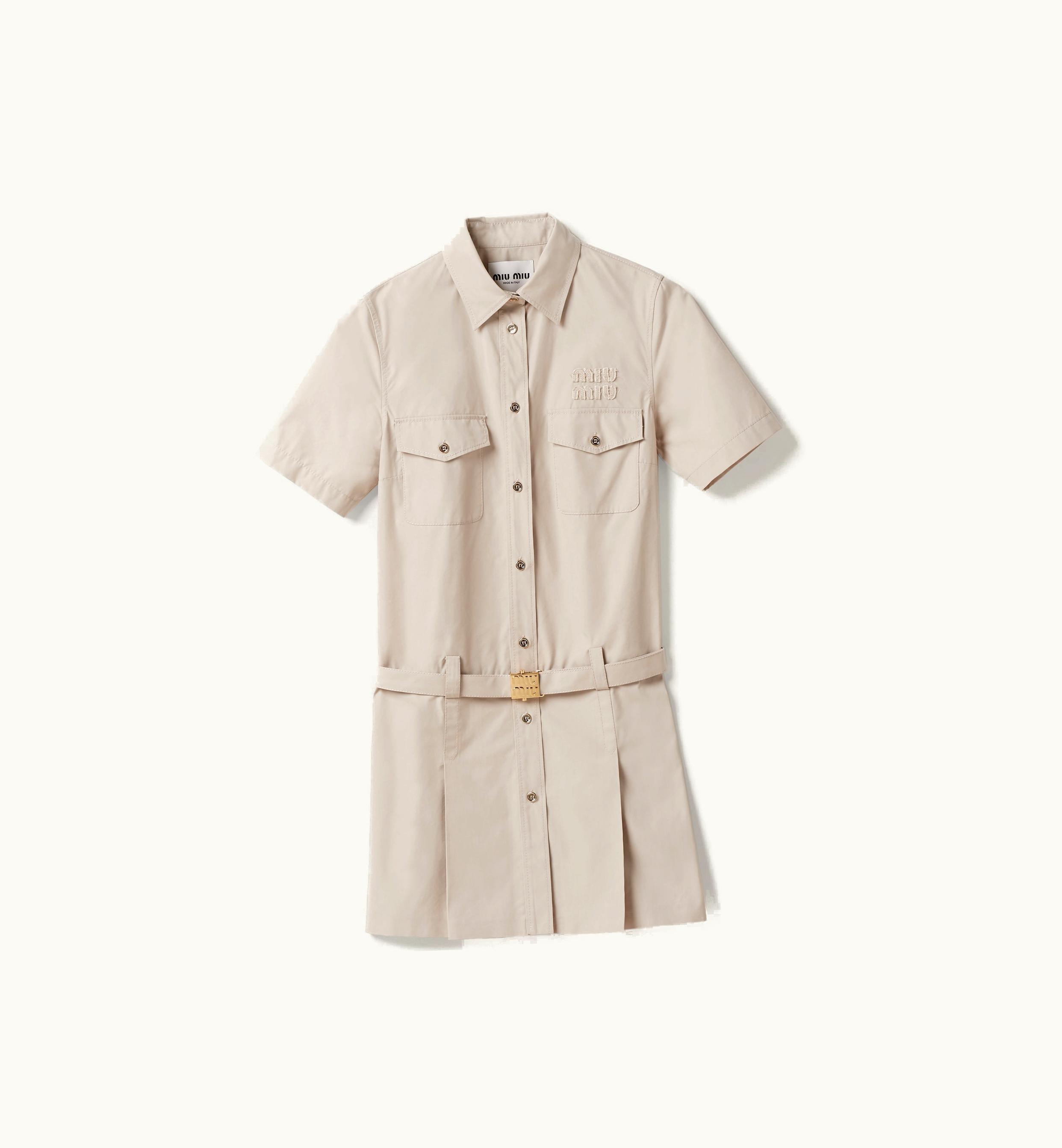 Miu Miu Miu Miu Panama Cotton Dress Limestone