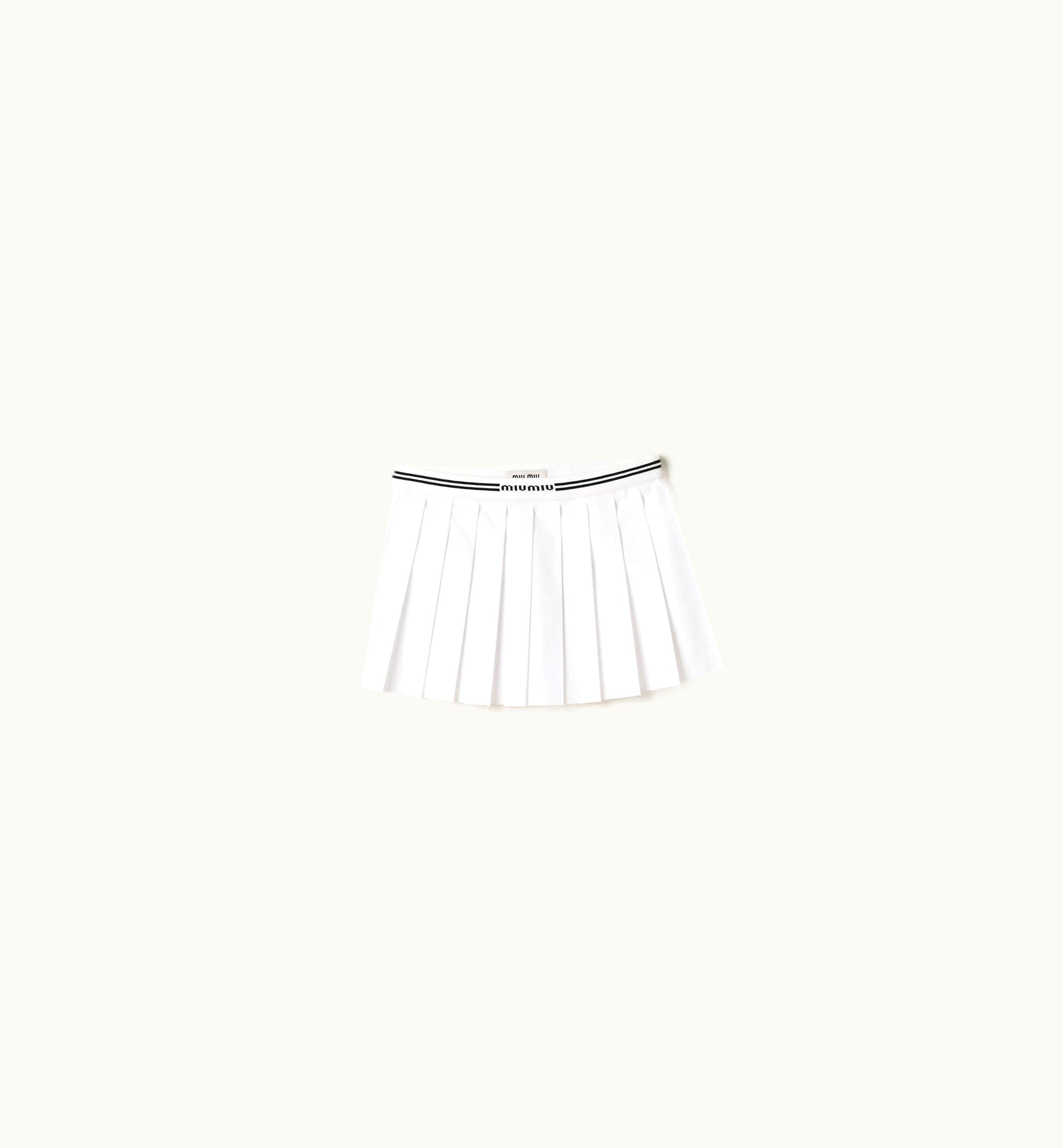 Miu Miu Miu Miu Pleated Poplin Miniskirt White