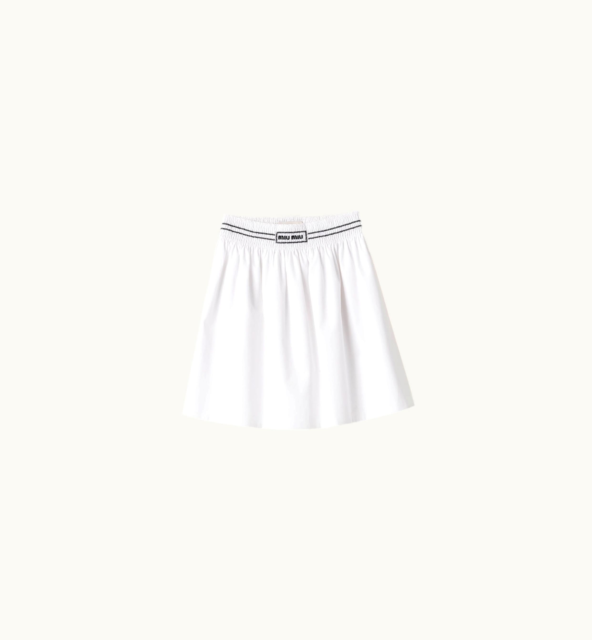Miu Miu Miu Miu Poplin Miniskirt MG2016_1VHQ White