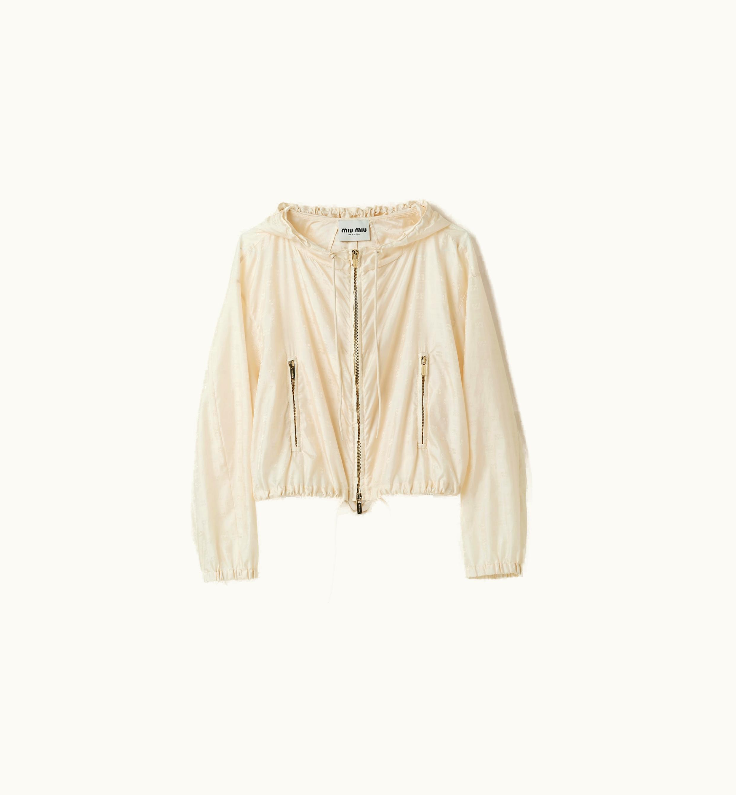 Miu Miu Miu Miu Nylon Blouson Jacket Ivory