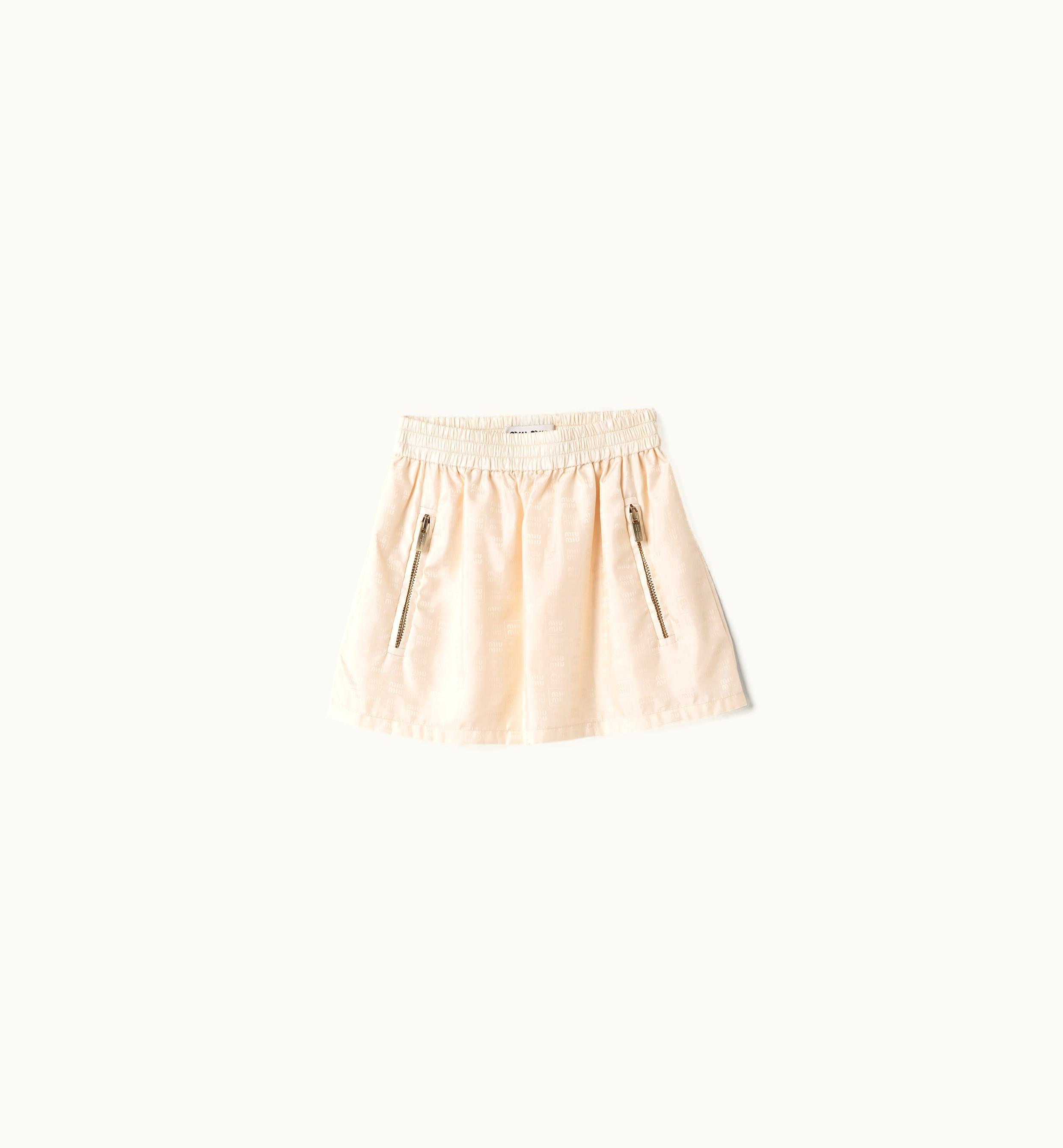 Miu Miu Miu Miu Nylon Miniskirt Ivory