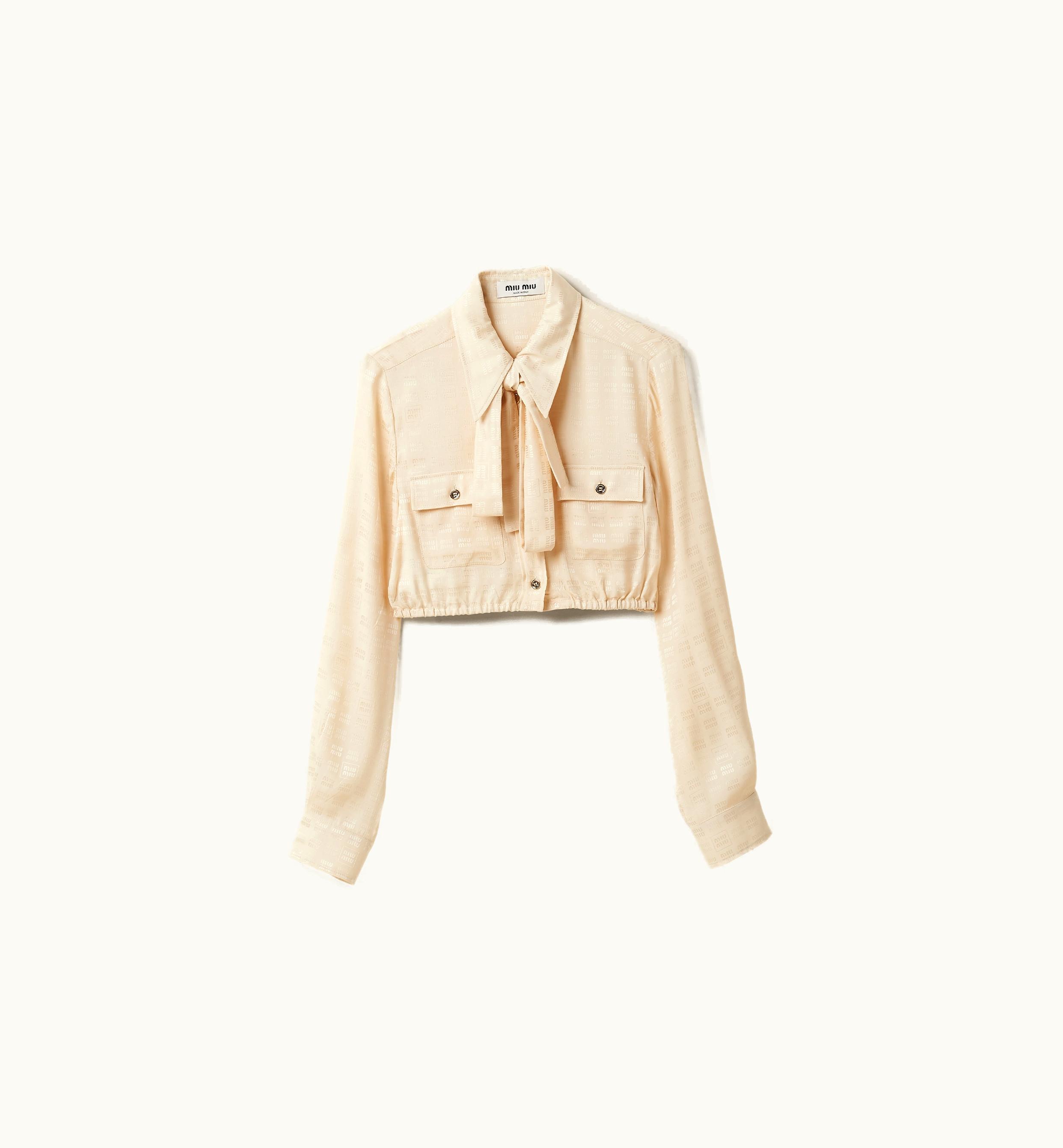 Miu Miu Miu Miu Crepe De Chine Blouse Albino White