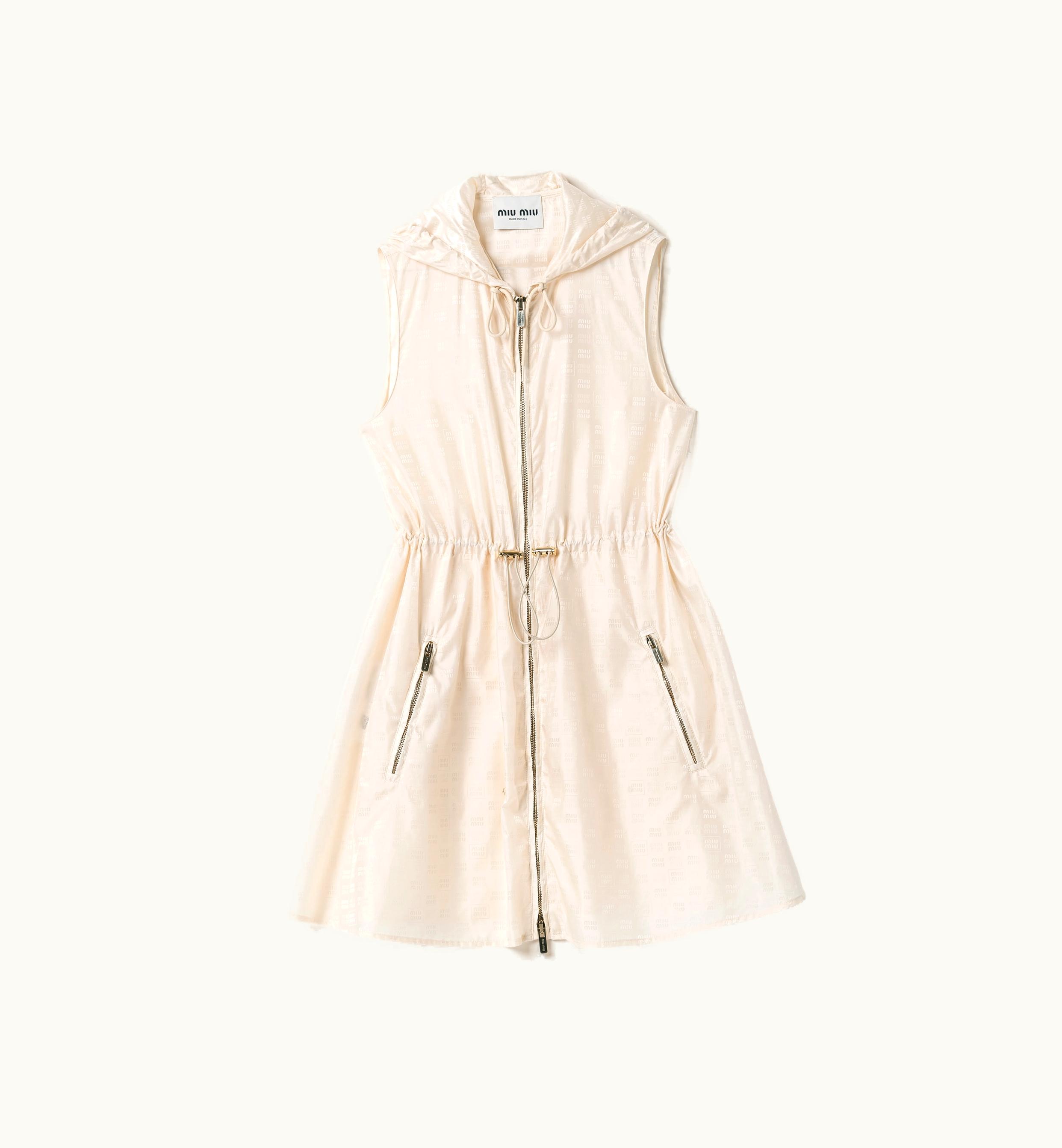 Miu Miu Miu Miu Nylon mini-dress Ivory