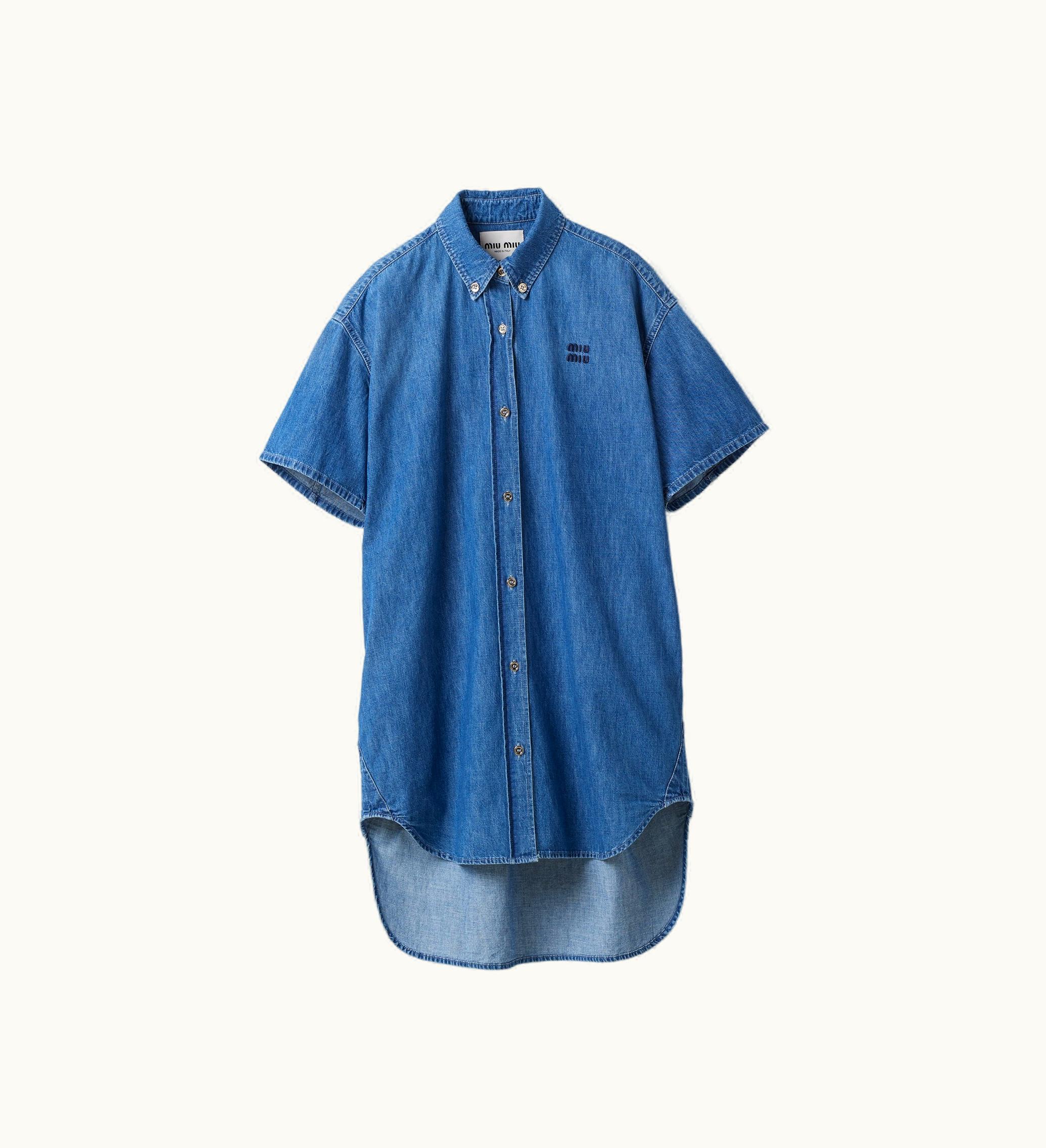 Miu Miu Miu Miu Chambray Dress Sapphire Blue