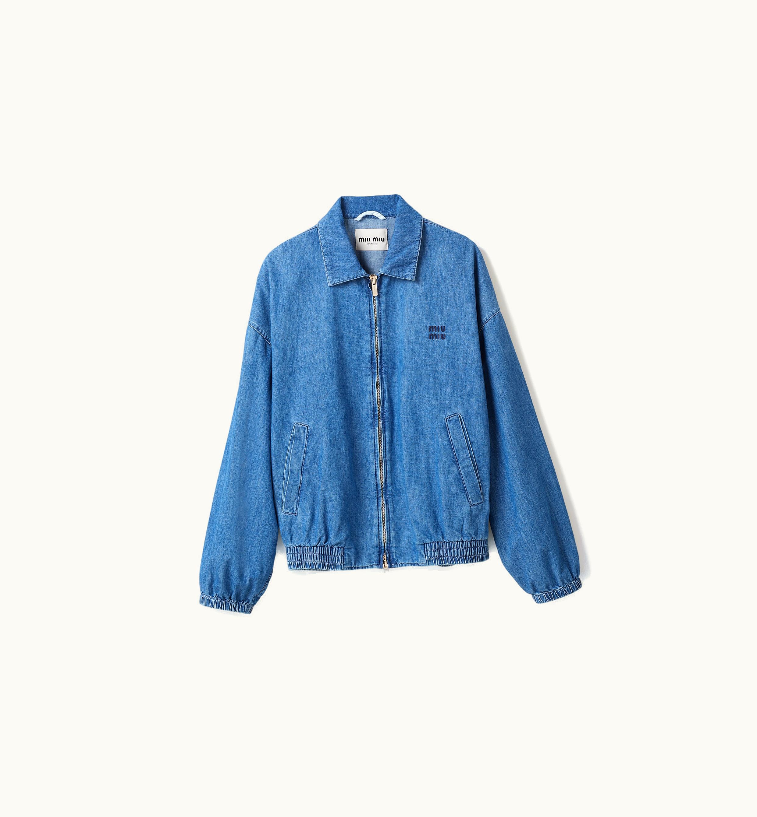 Miu Miu Miu Miu Chambray Blouson Jacket Sapphire Blue