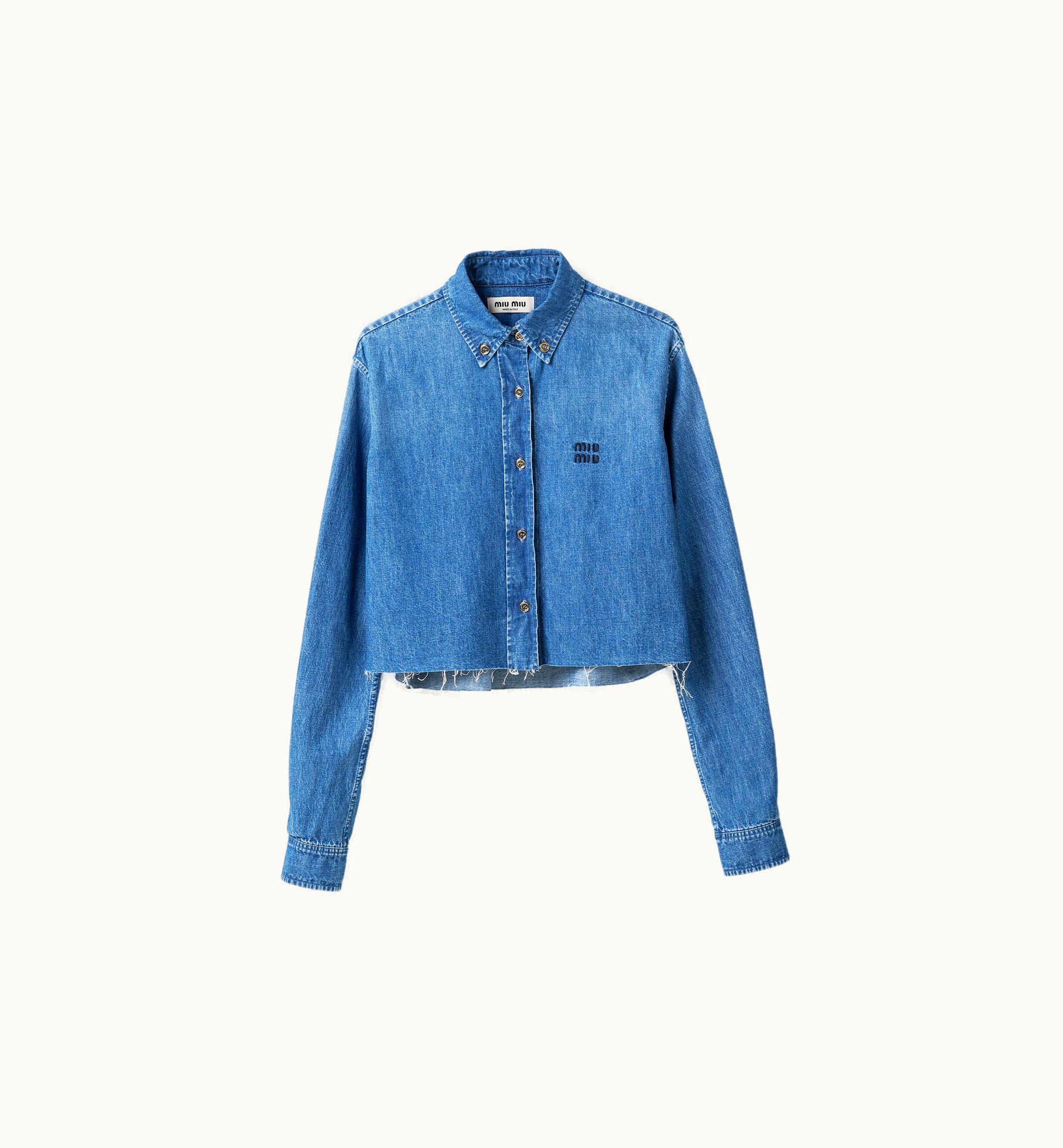 Miu Miu Miu Miu Chambray Shirt Sapphire Blue
