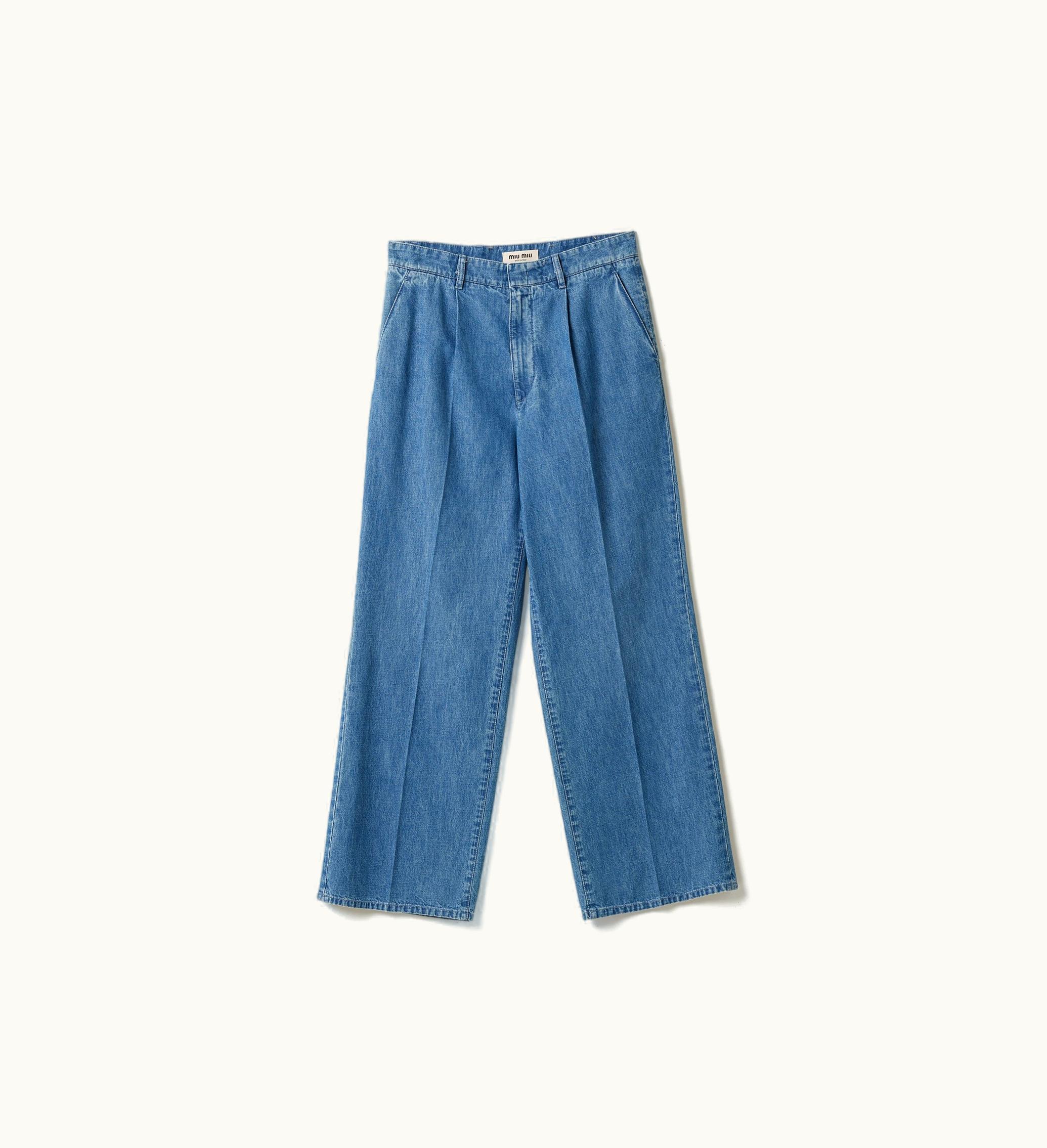 Miu Miu Miu Miu Chambray Denim Pants Sapphire Blue