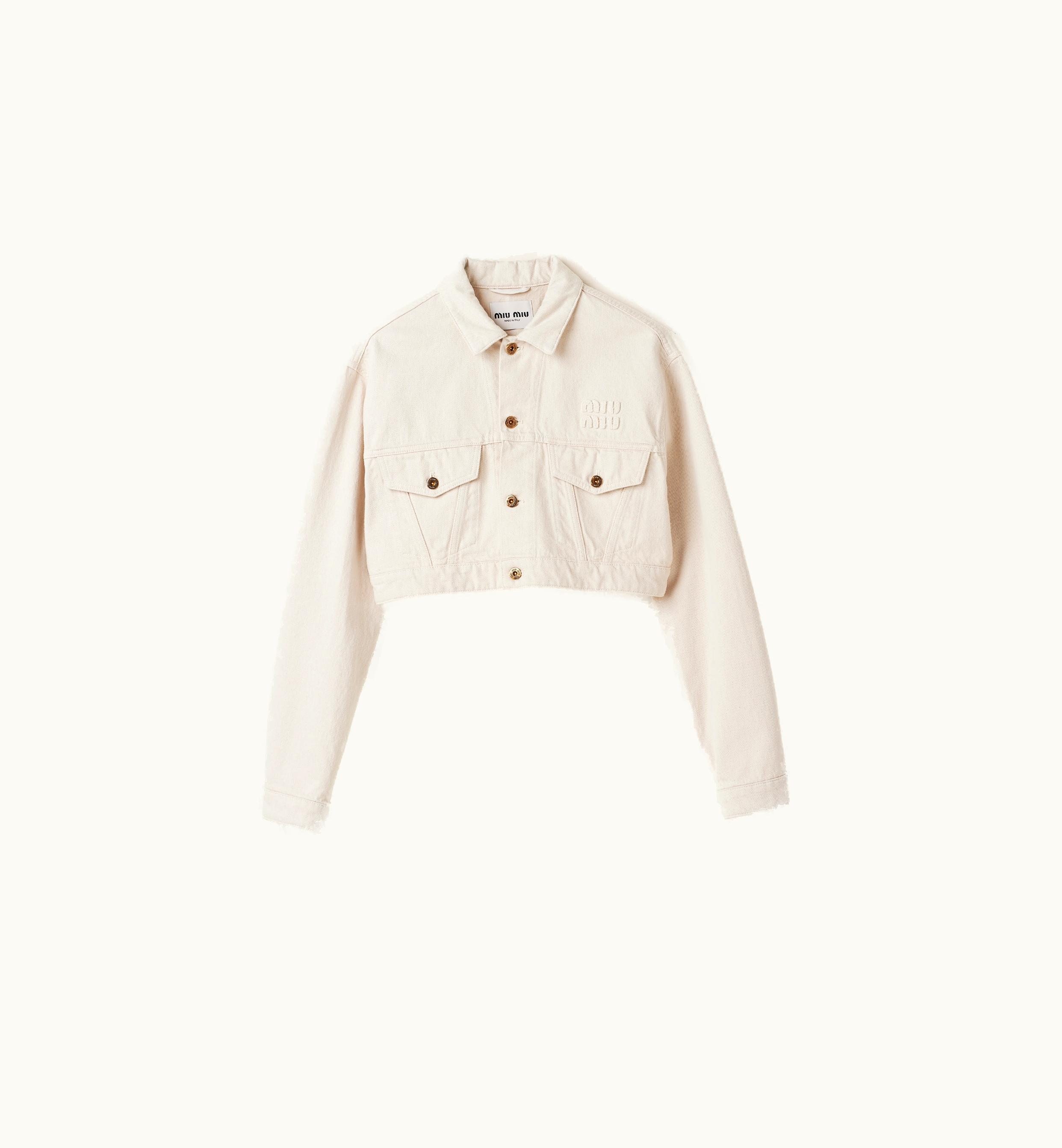 Miu Miu Miu Miu Ecru Denim Jacket Ecru